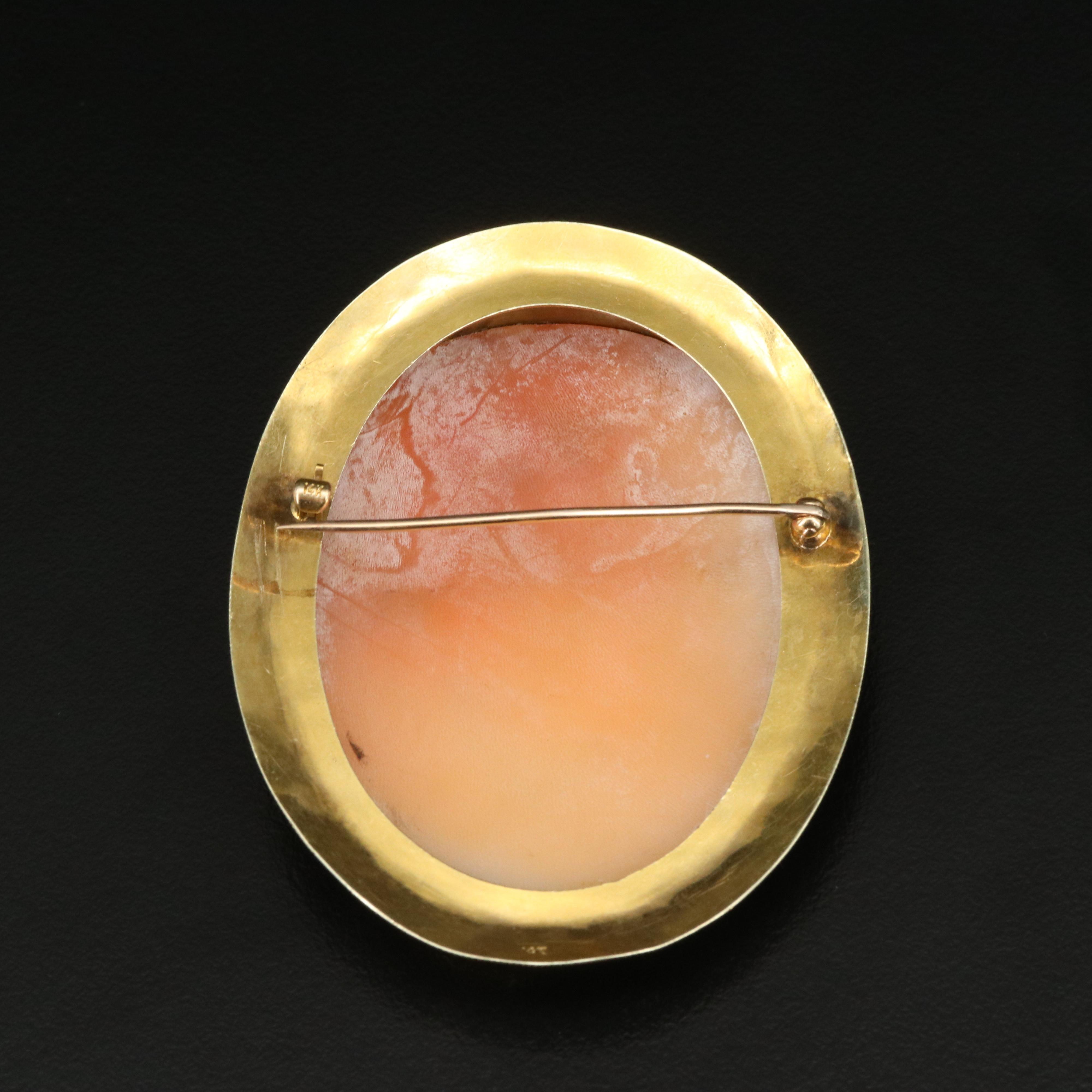 14K Shell Cameo of Ouranos and Gaia