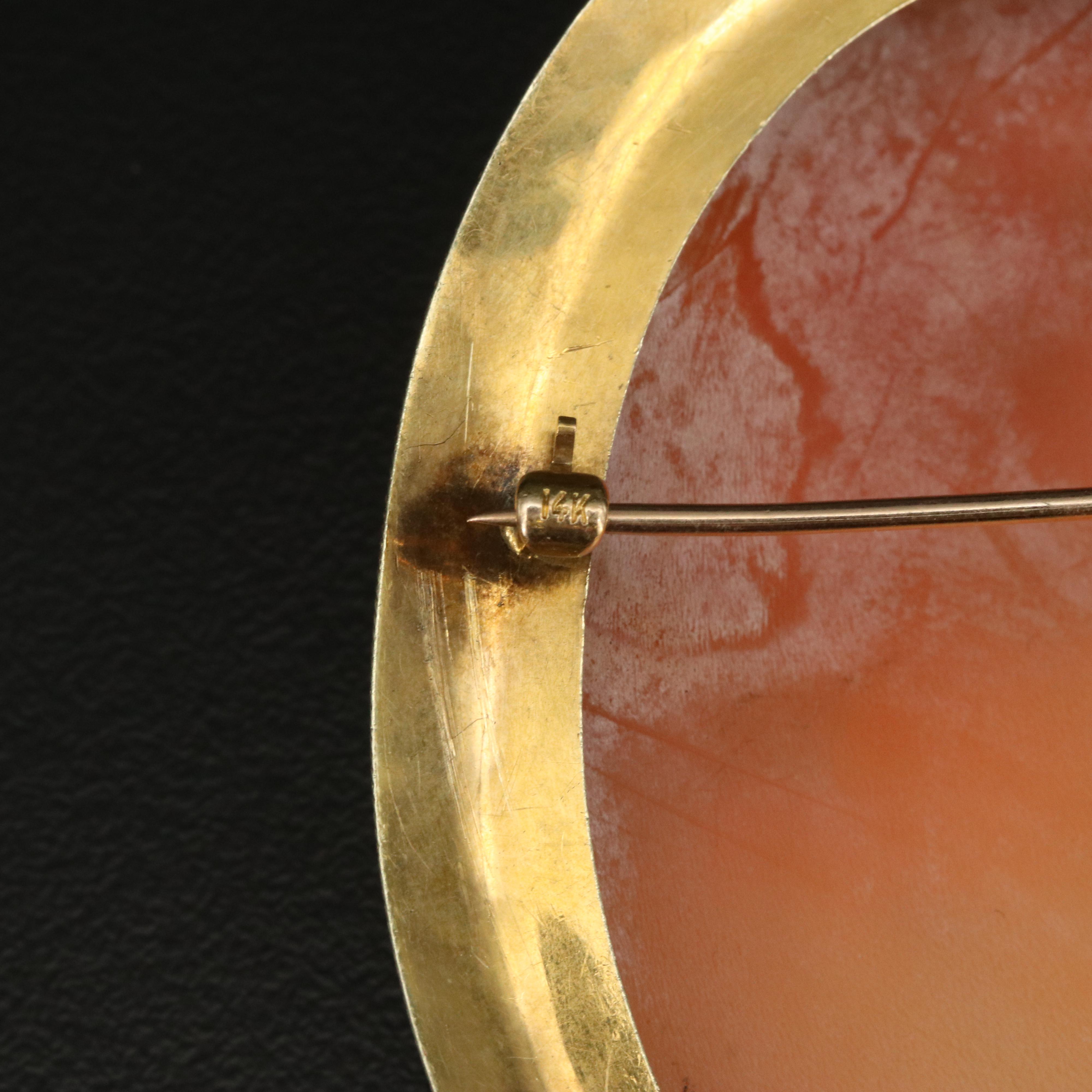 14K Shell Cameo of Ouranos and Gaia