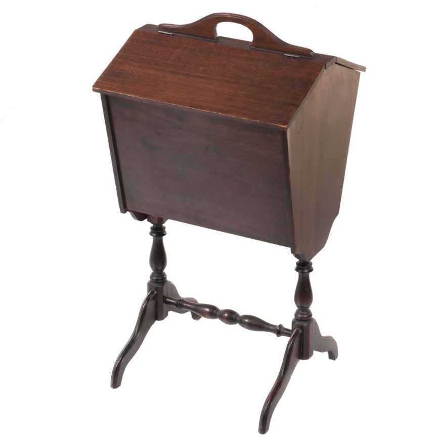 William and Mary Style Mahogany Sewing Stand, 1930s