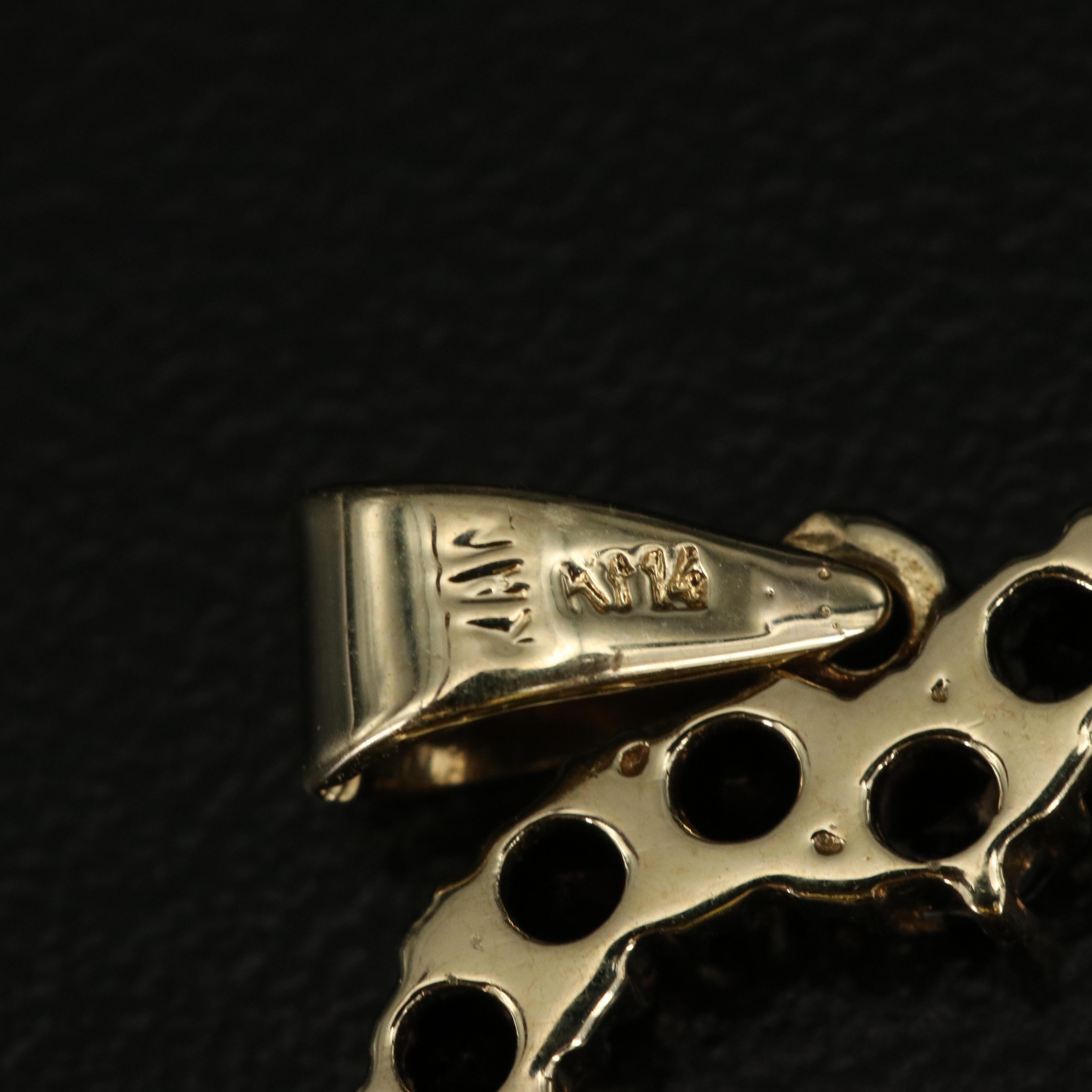 14K Garnet Heart Pendant