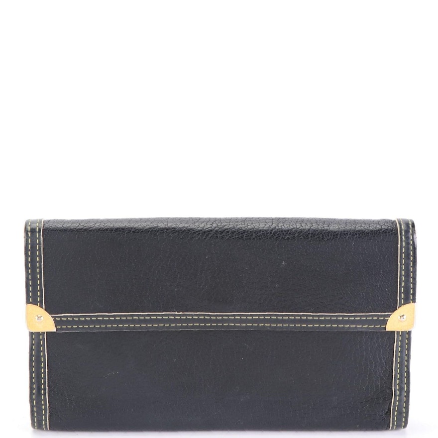 Louis Vuitton International Wallet in Black Suhali Goatskin Leather