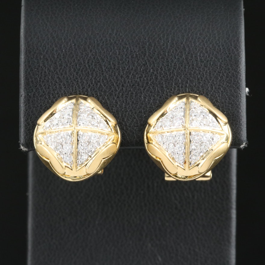 18K 0.52 CTW Pavé Diamond Earrings
