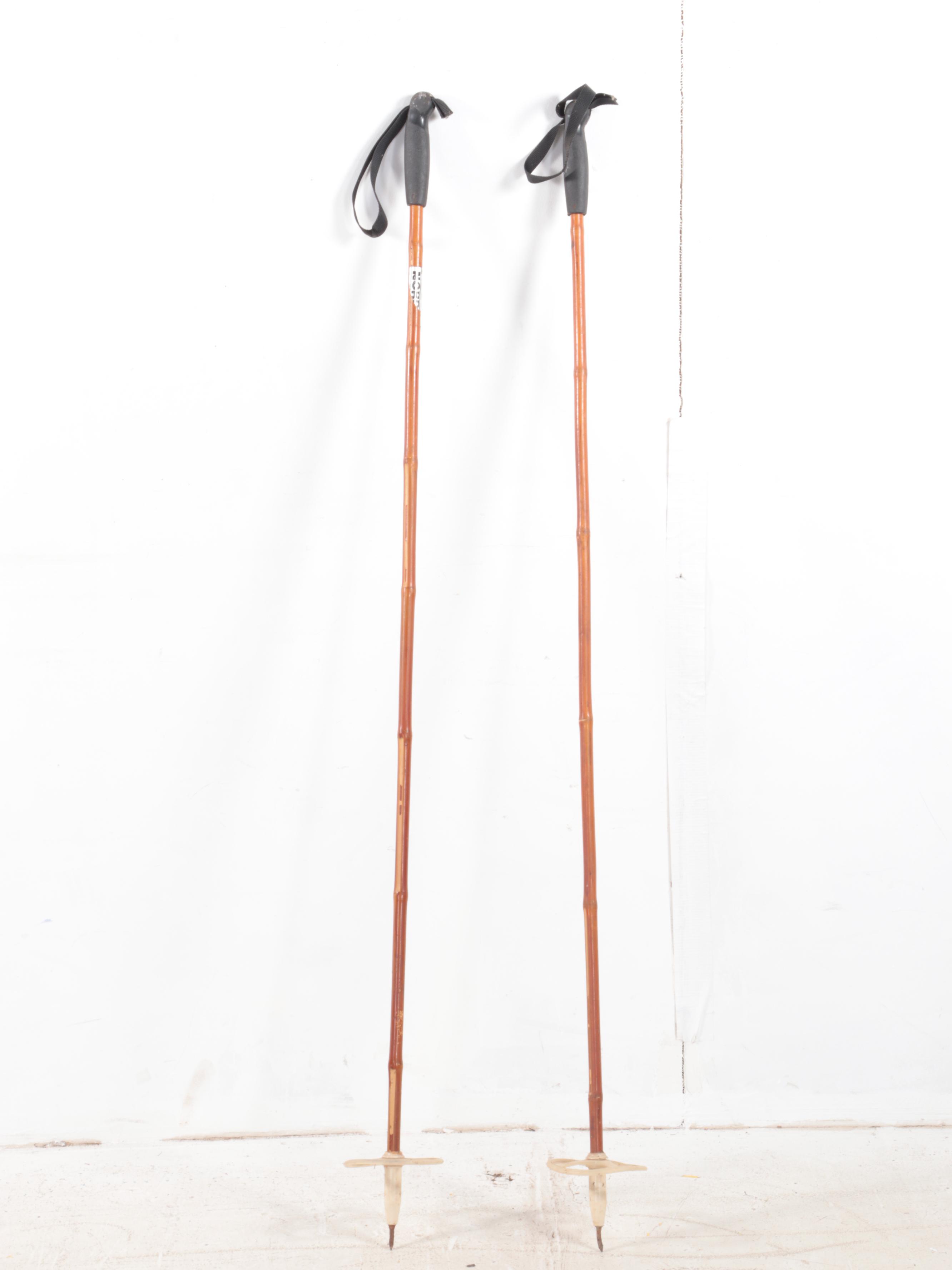 Huski Wooden Cross Country Skis with Poles