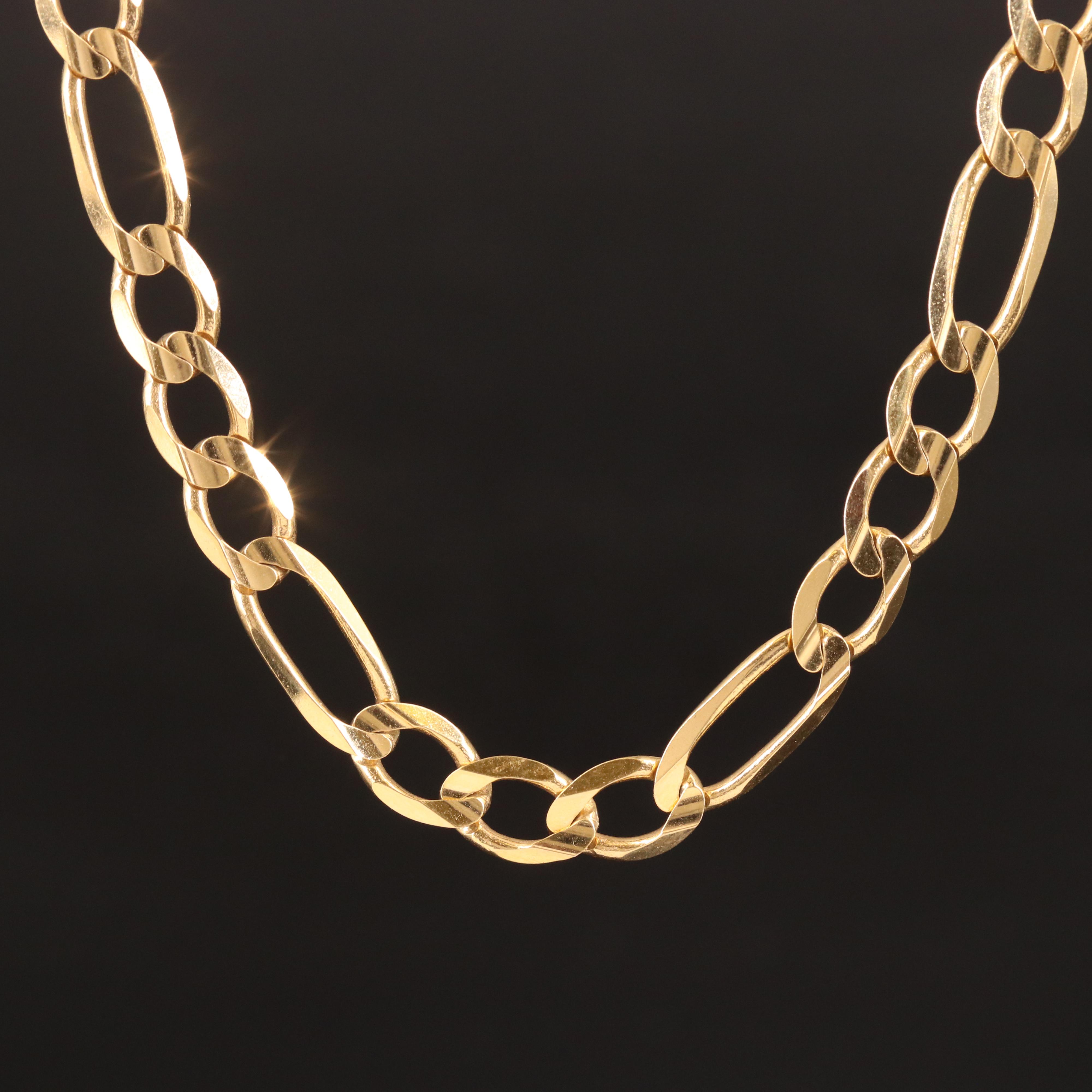 Italian 14K Figaro Chain Necklace