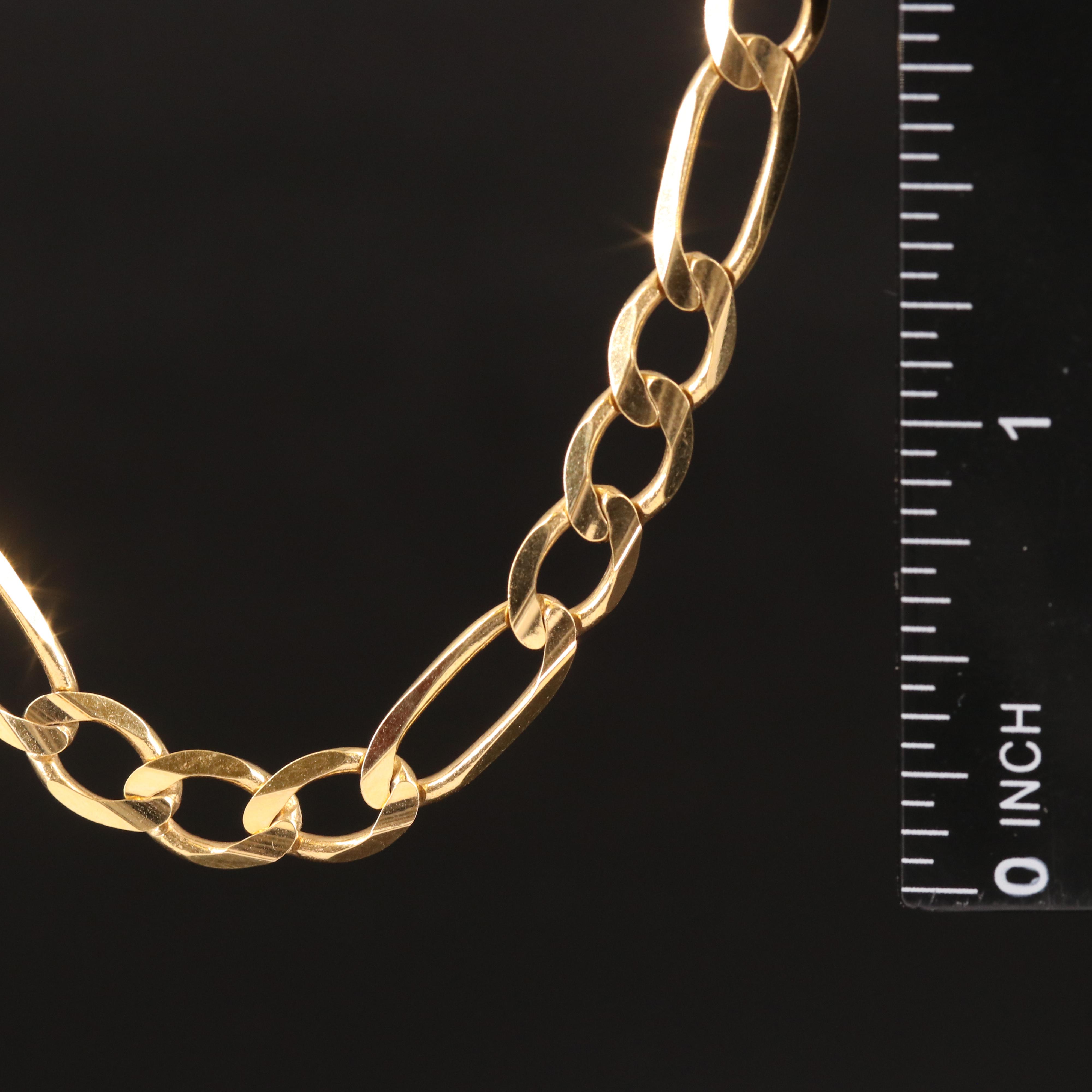 Italian 14K Figaro Chain Necklace