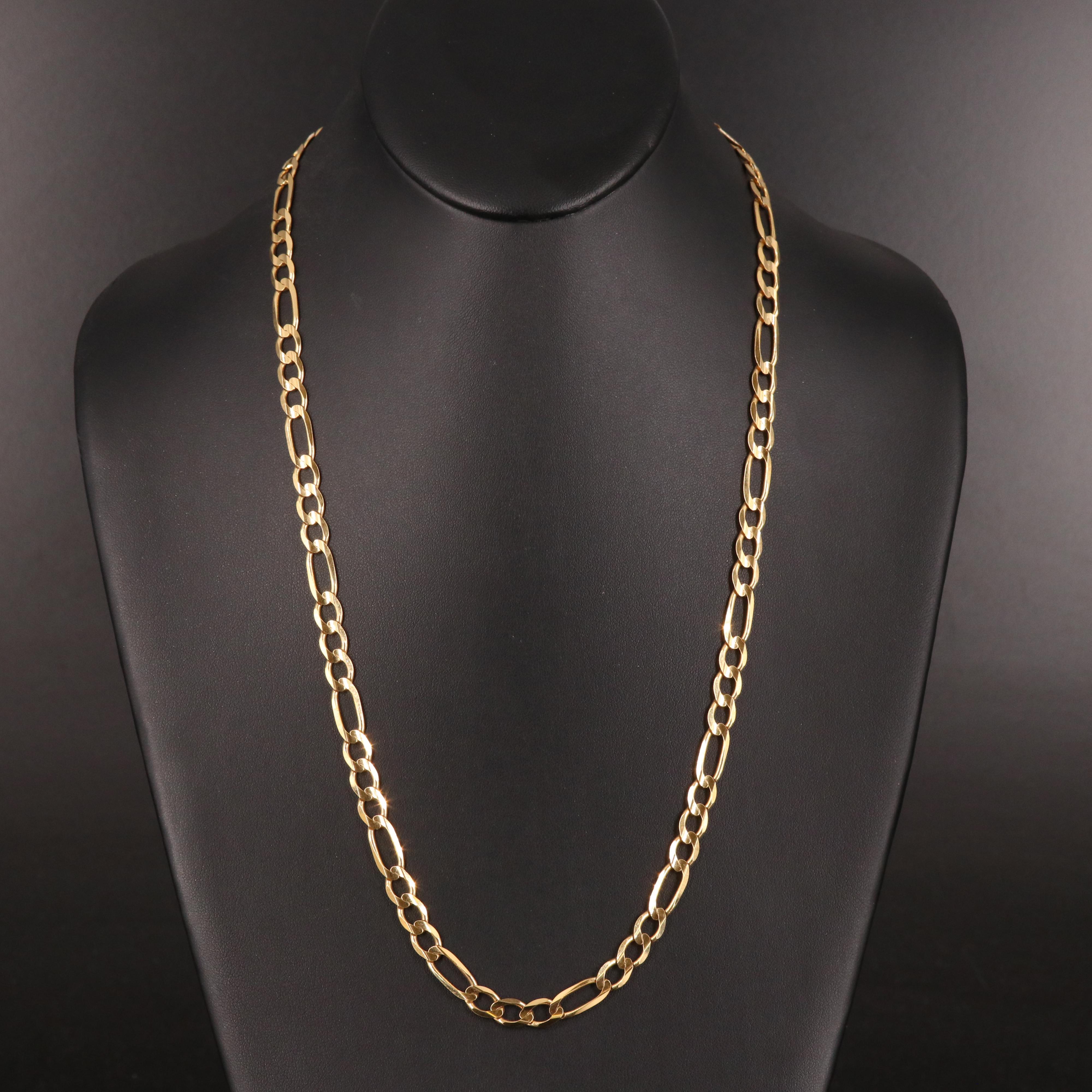 Italian 14K Figaro Chain Necklace
