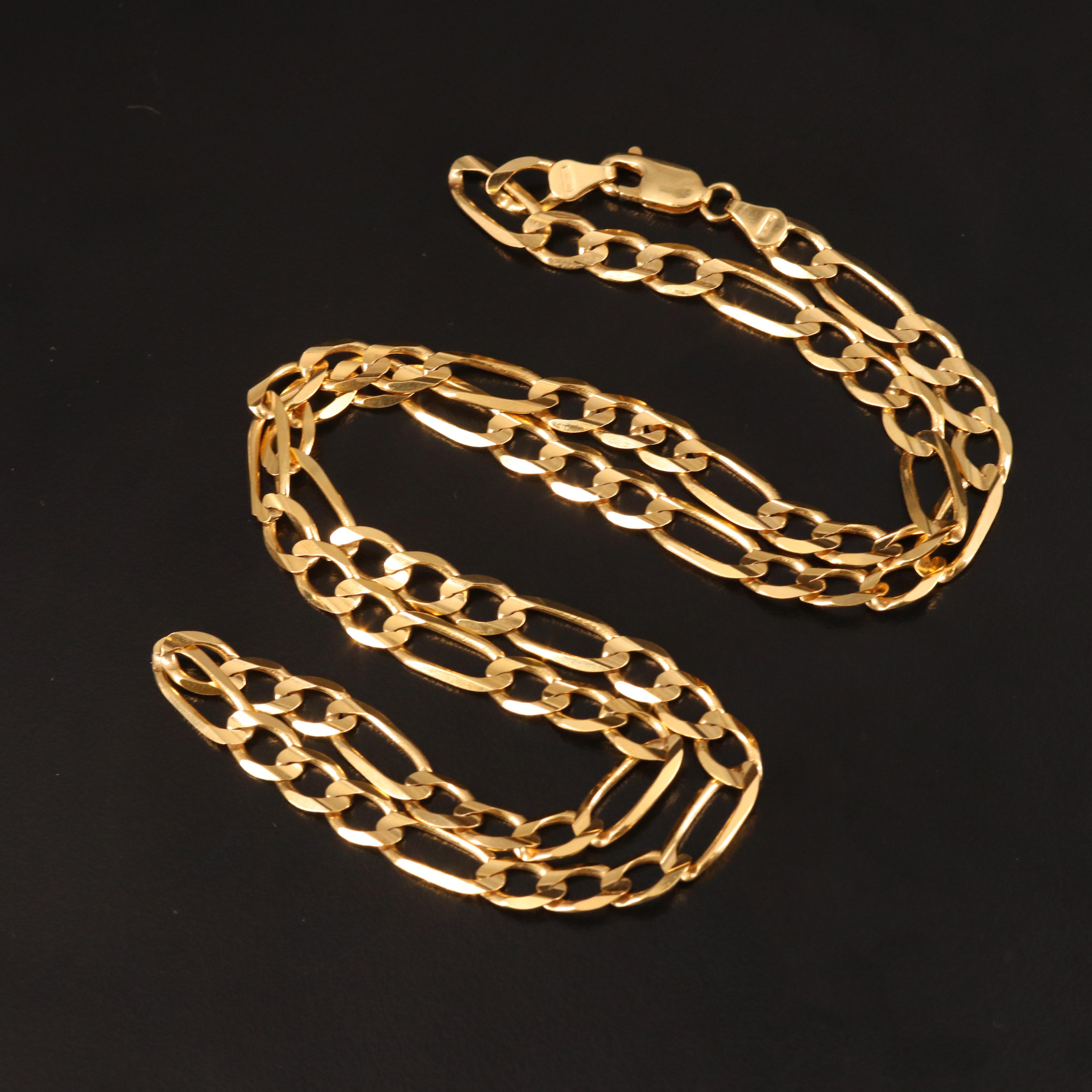 Italian 14K Figaro Chain Necklace