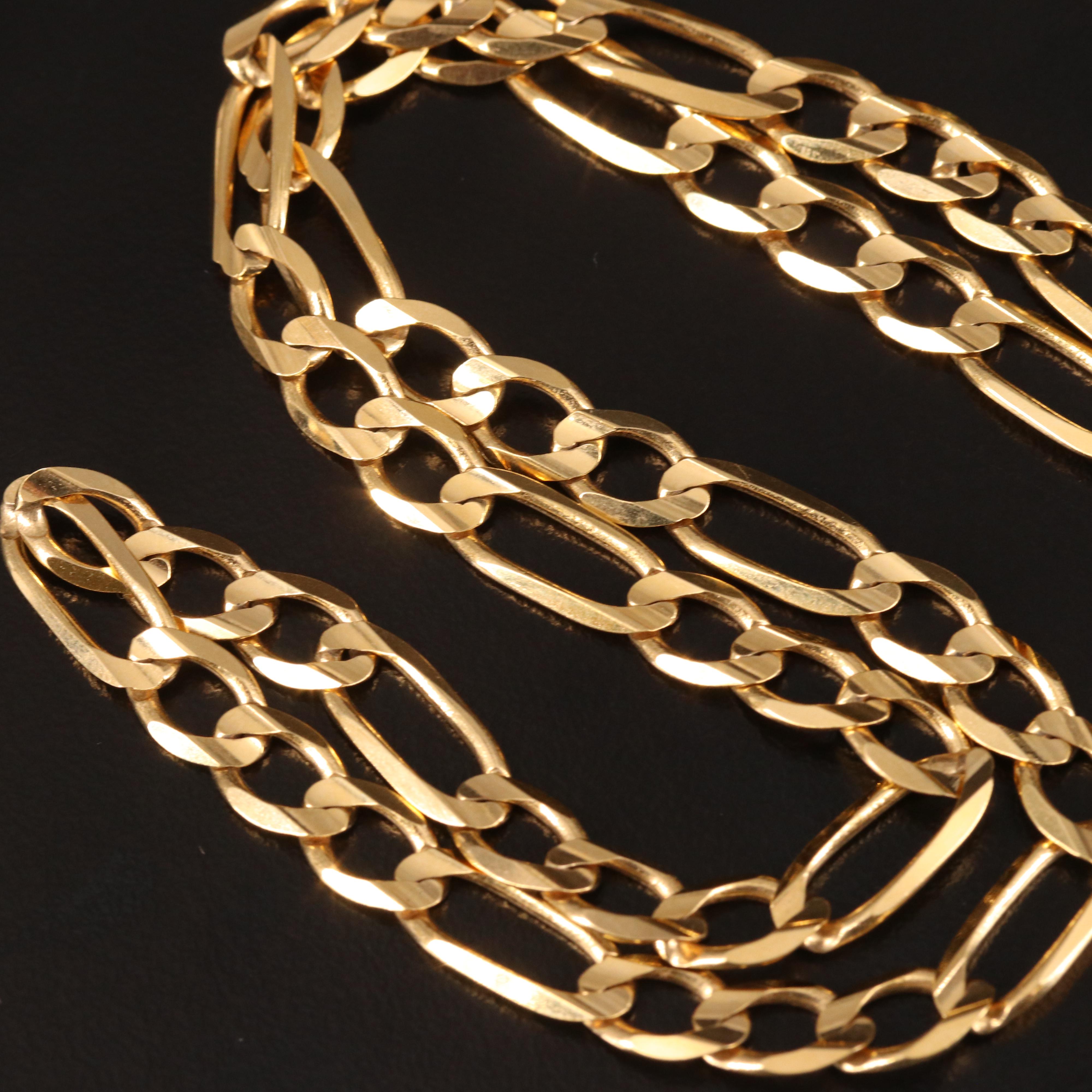 Italian 14K Figaro Chain Necklace