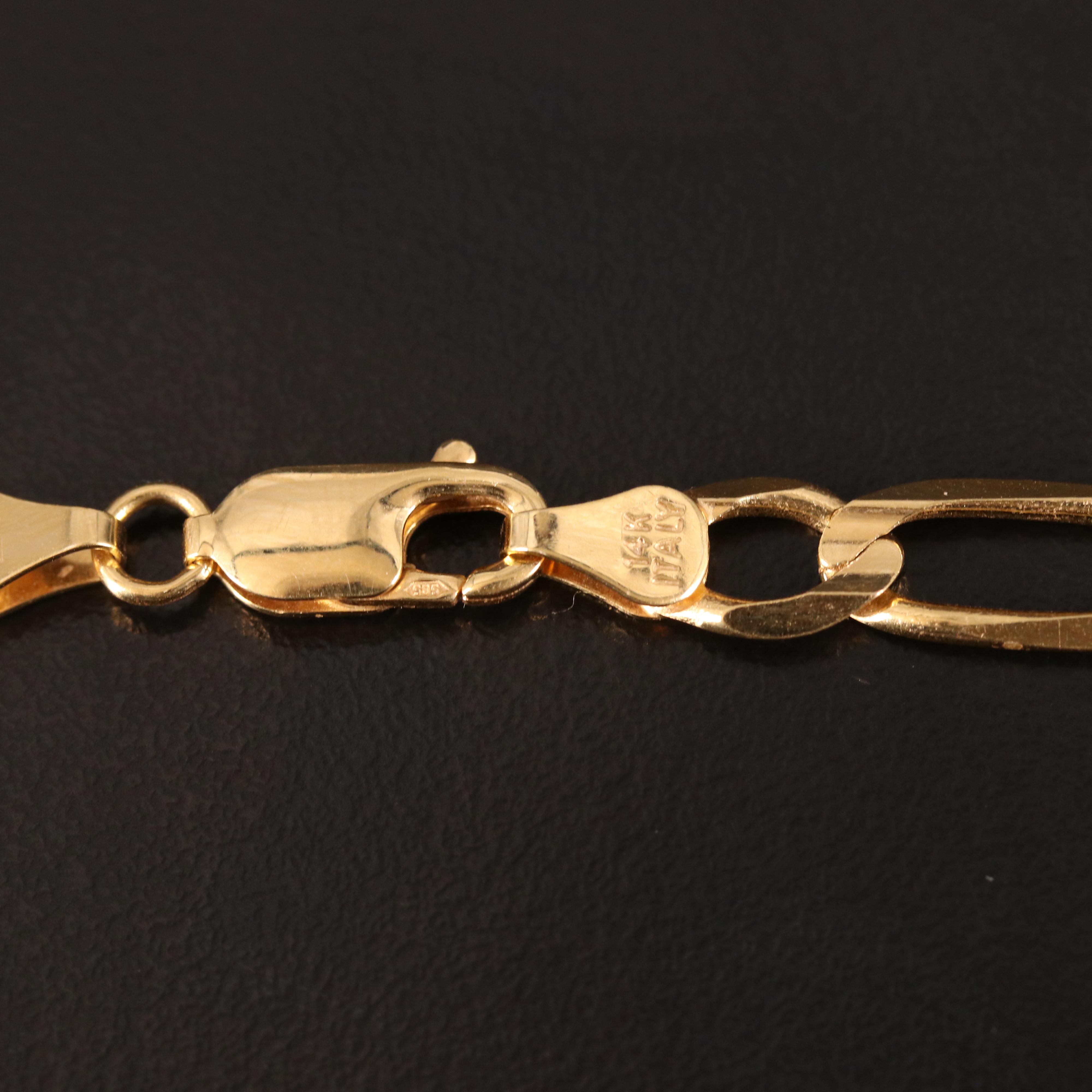 Italian 14K Figaro Chain Necklace