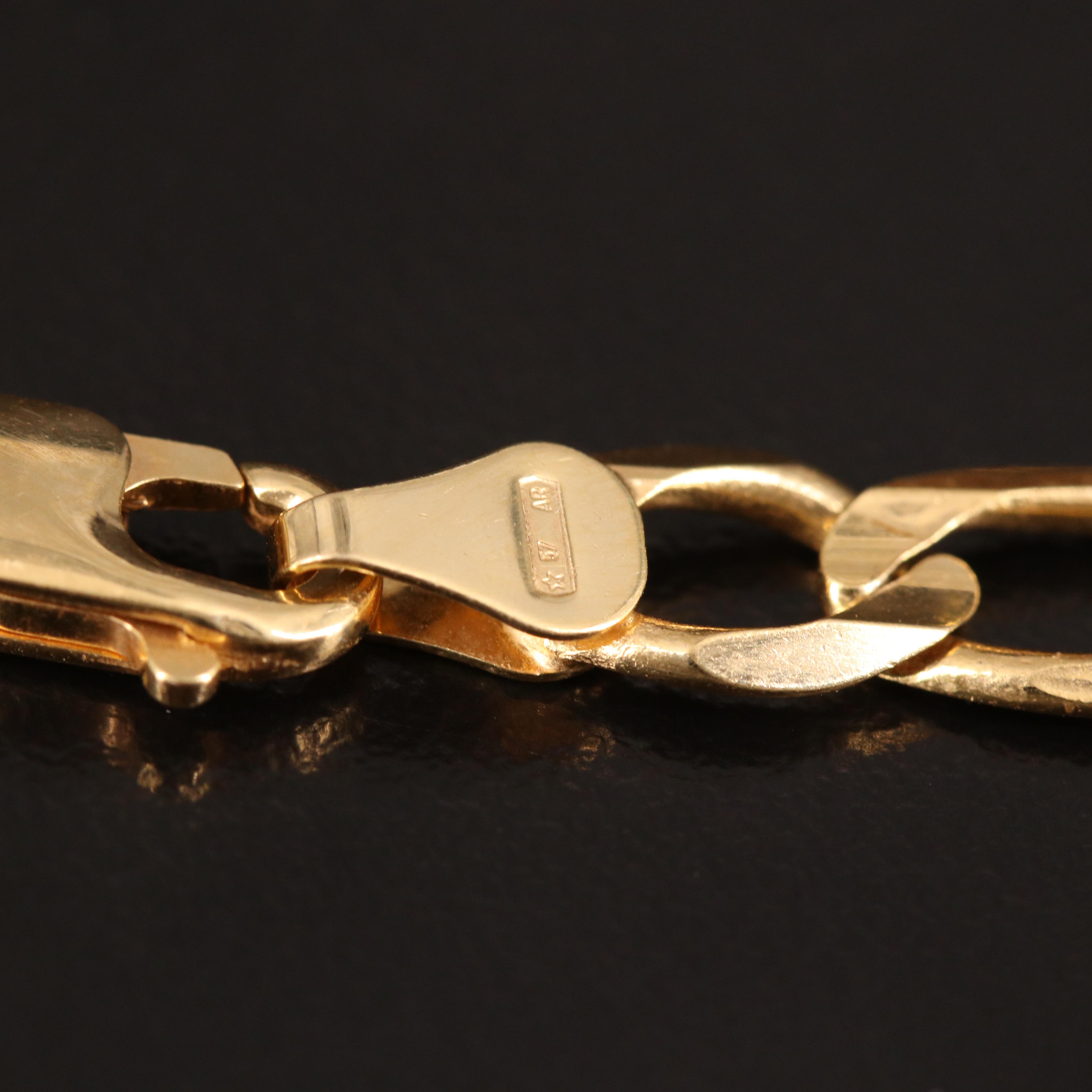 Italian 14K Figaro Chain Necklace