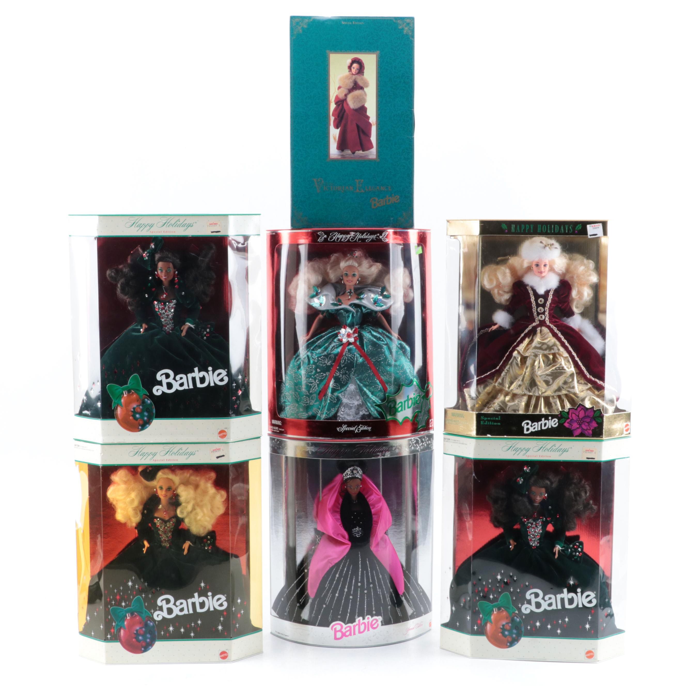 Mattel "Victorian Elegance" with  Special Edition "Happy Holidays" Barbies