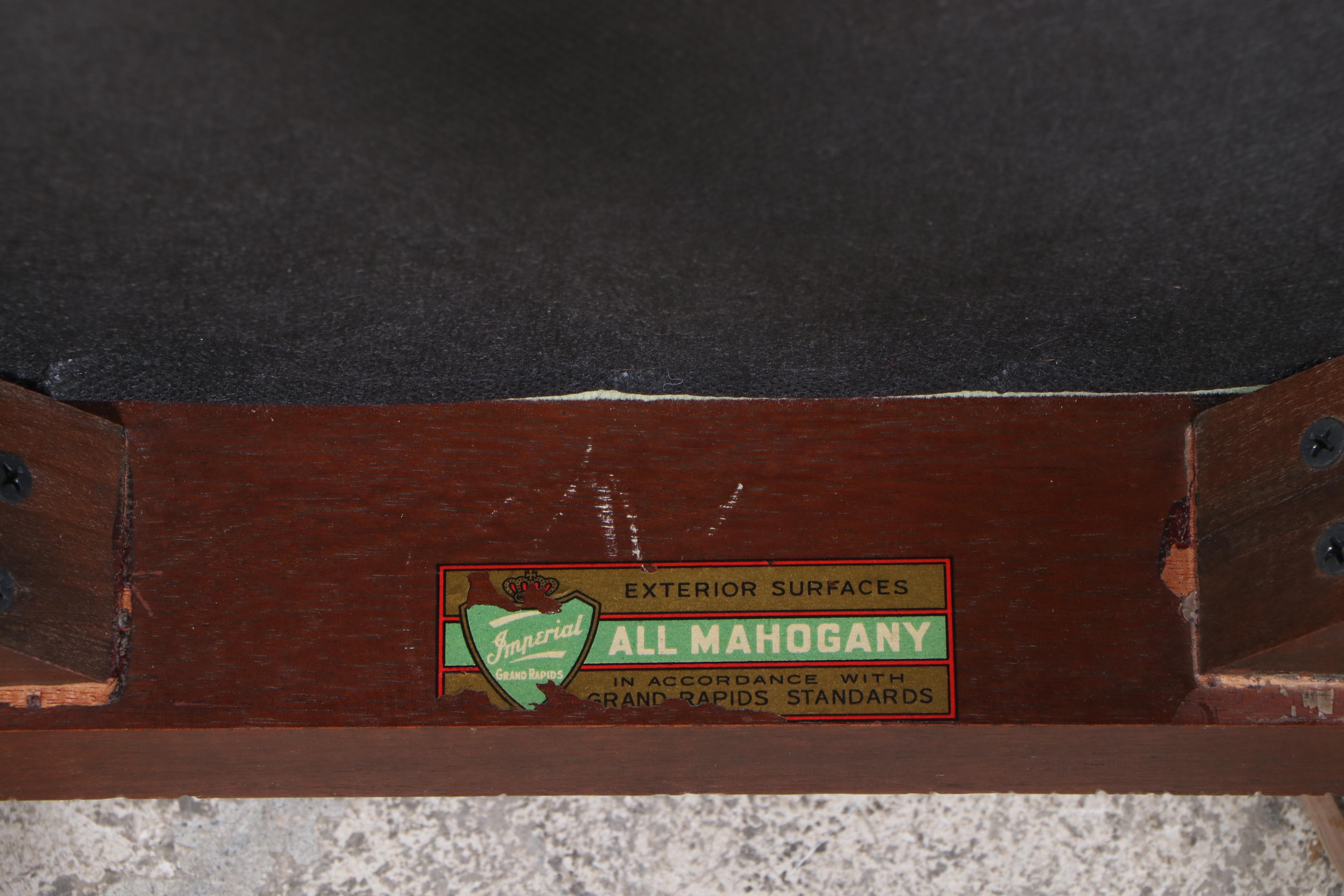 Charles R. Sligh Federal Style Mahogany Desk Plus Imperial Furniture Side Chair