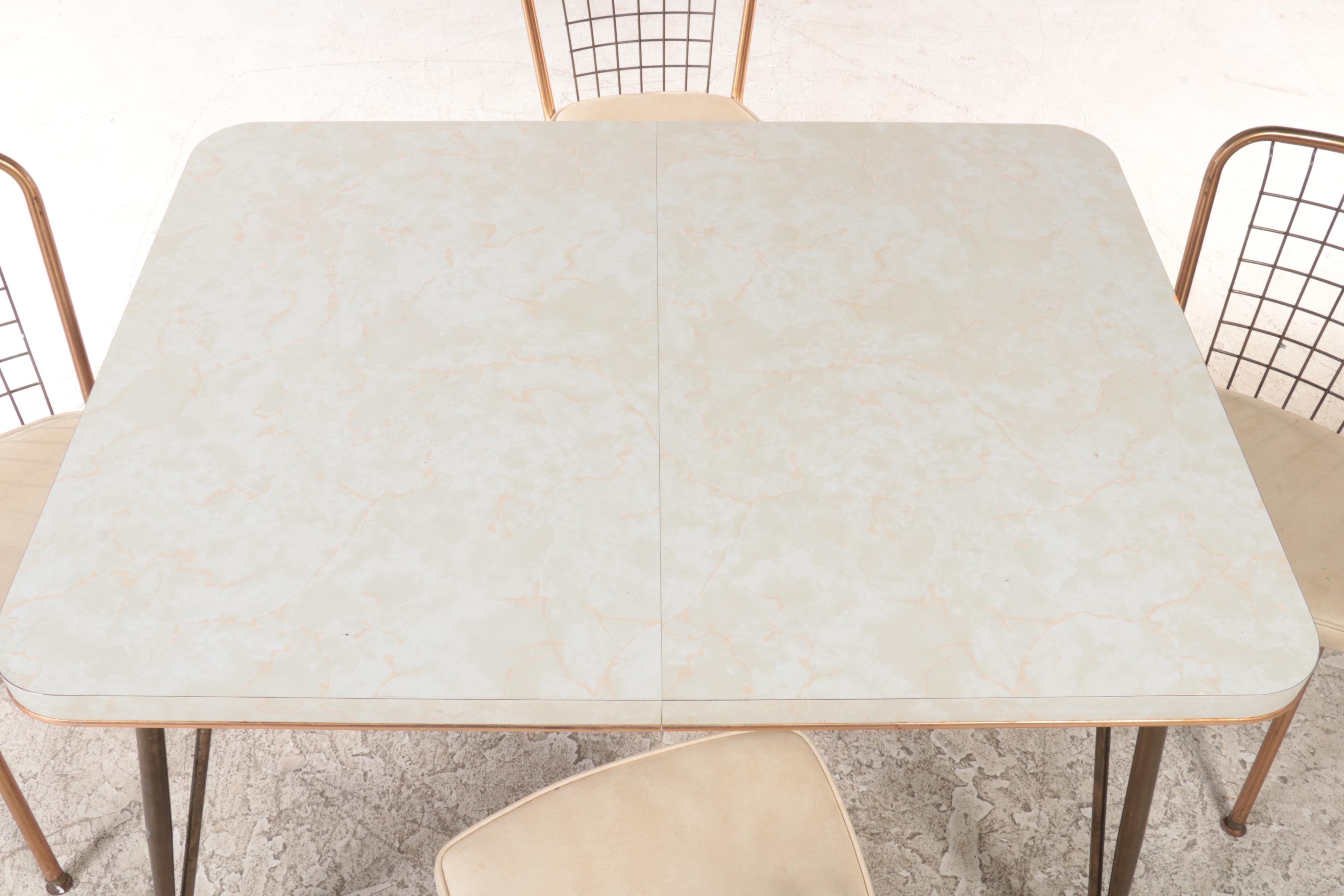 Howell "Modern Metal Furniture" Five-Piece Metal and Laminate-Top Dinette Set