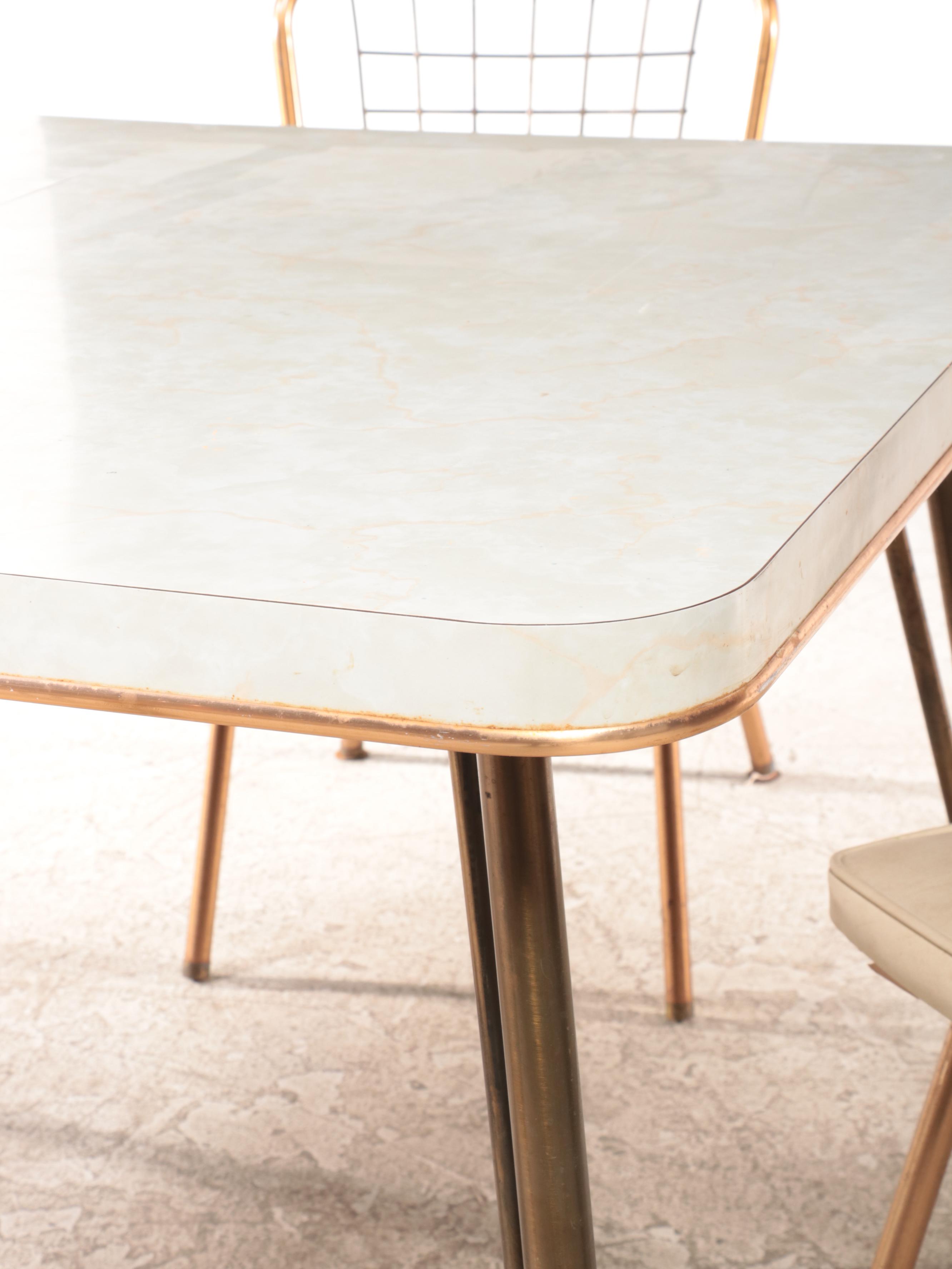 Howell "Modern Metal Furniture" Five-Piece Metal and Laminate-Top Dinette Set