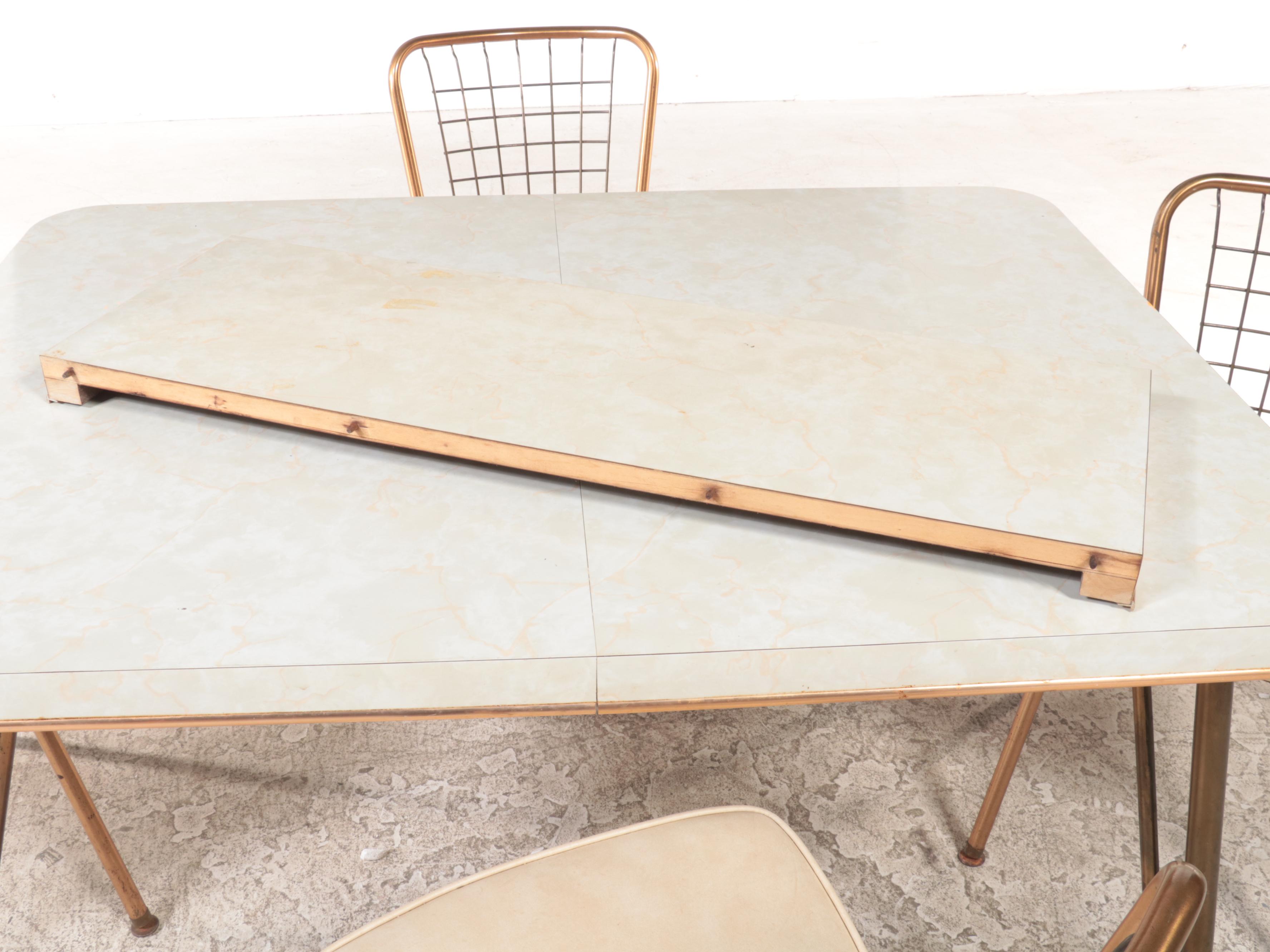 Howell "Modern Metal Furniture" Five-Piece Metal and Laminate-Top Dinette Set