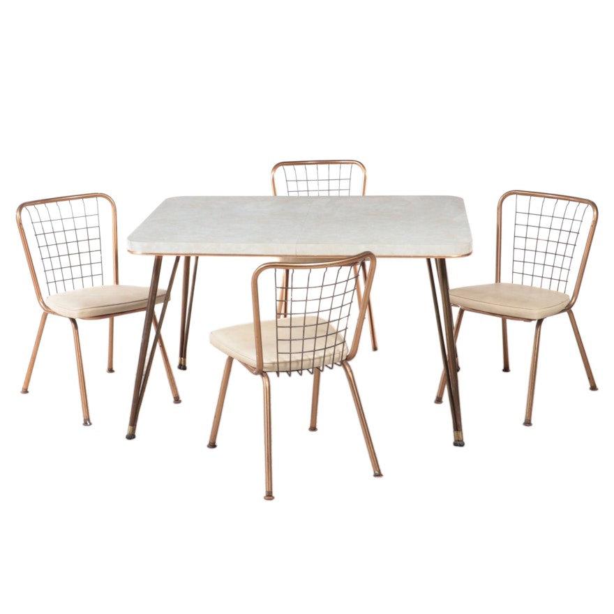 Howell "Modern Metal Furniture" Five-Piece Metal and Laminate-Top Dinette Set