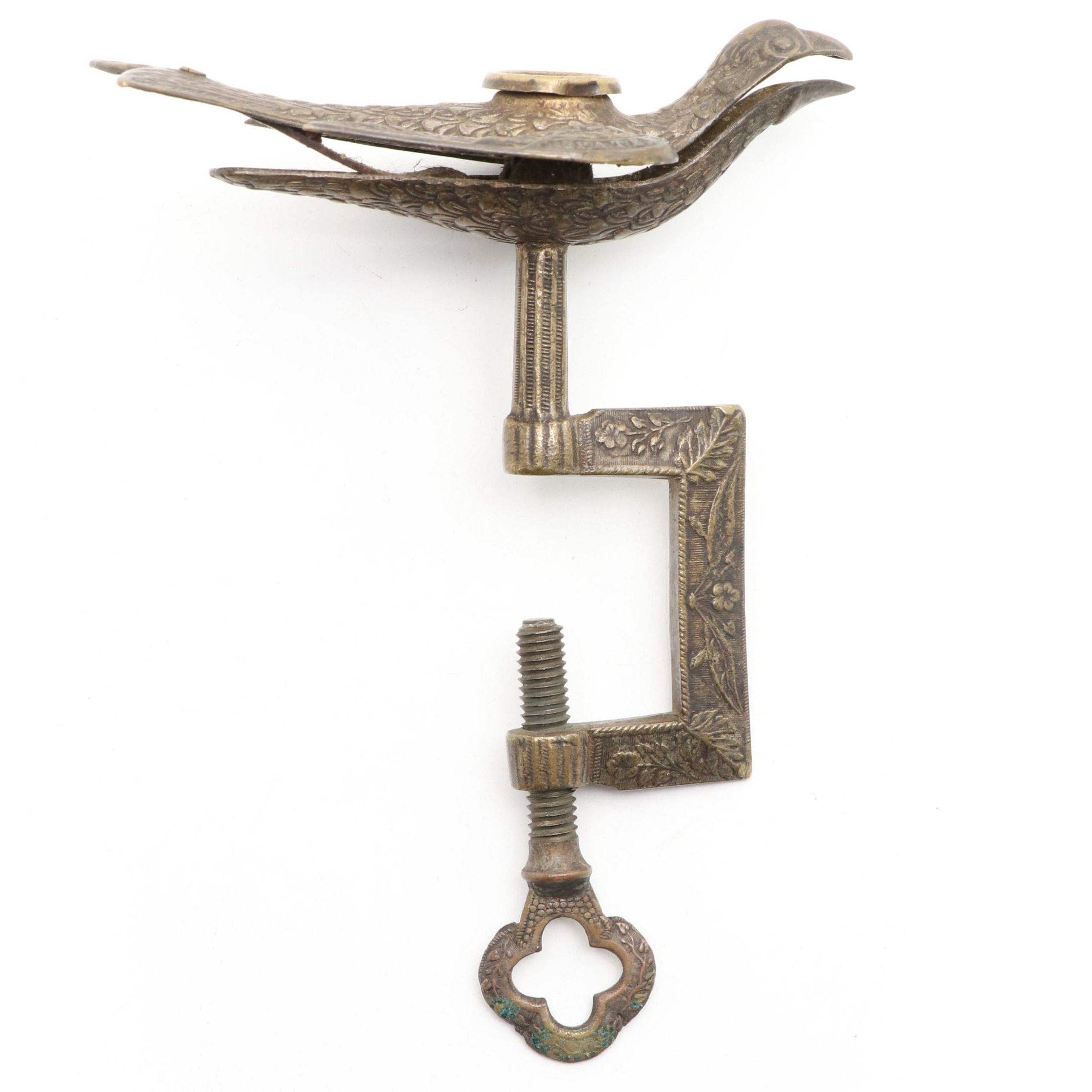 Victorian Ornate Brass Sewing Bird Table Clamp