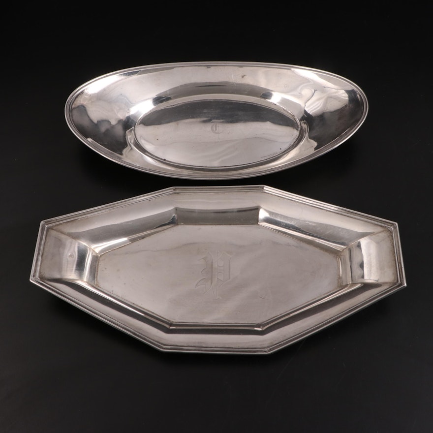 Gorham and Other Sterling Serving Bread Trays
