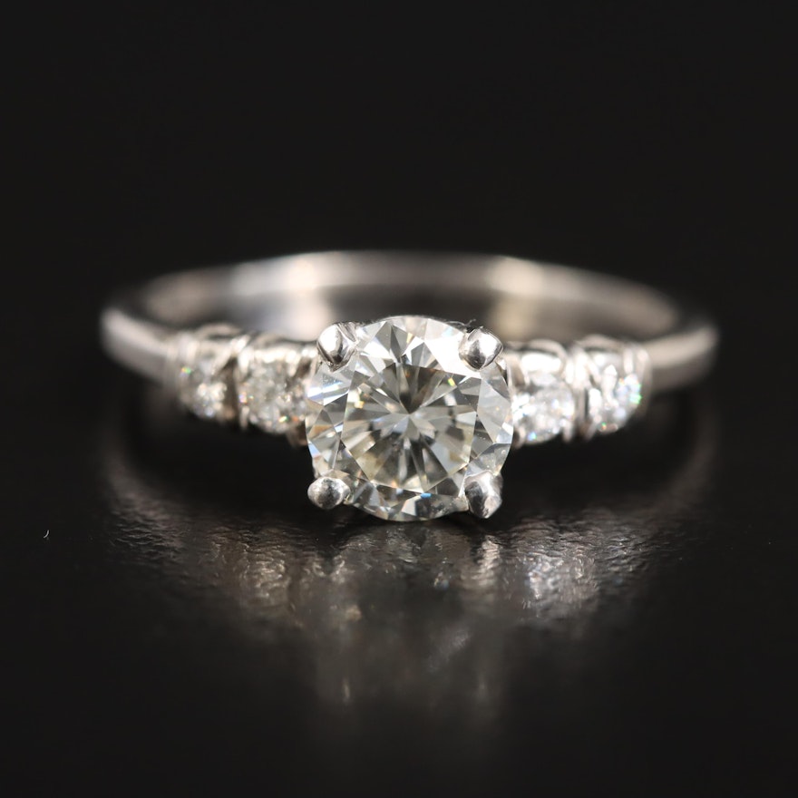 Vintage Platinum 1.18 CTW Diamond Ring