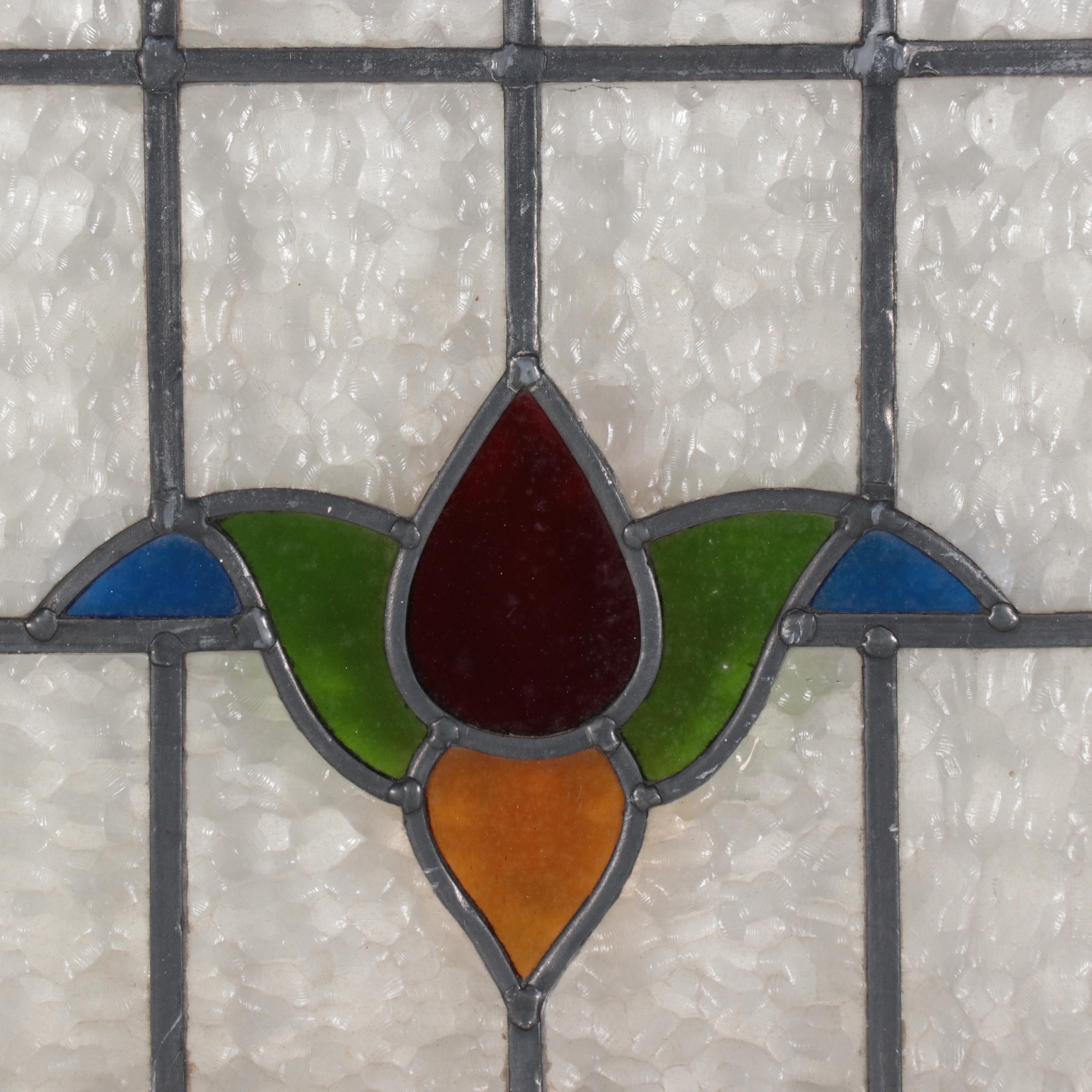 Floral Stained Glass Window Pane