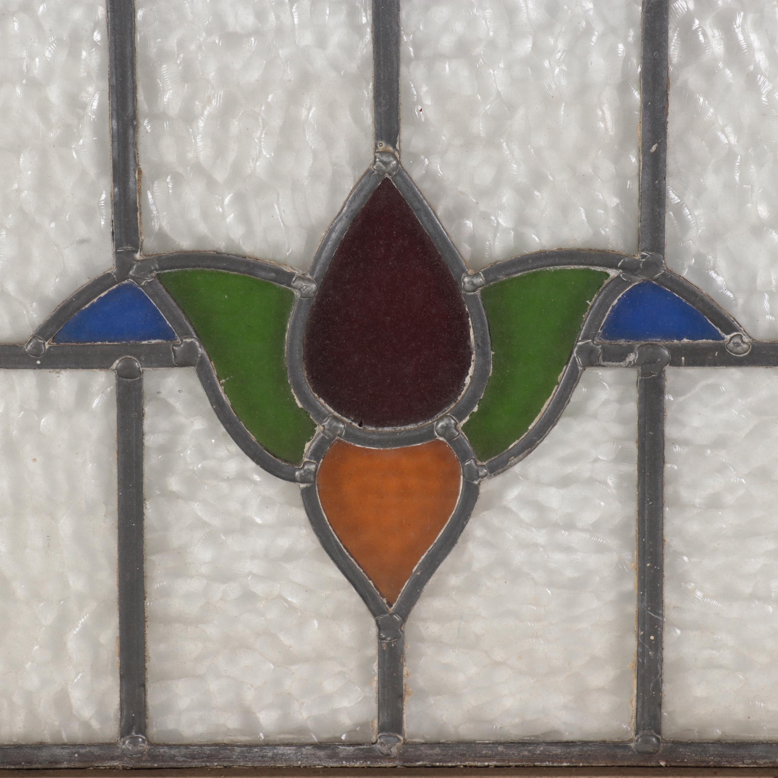Floral Stained Glass Window Pane