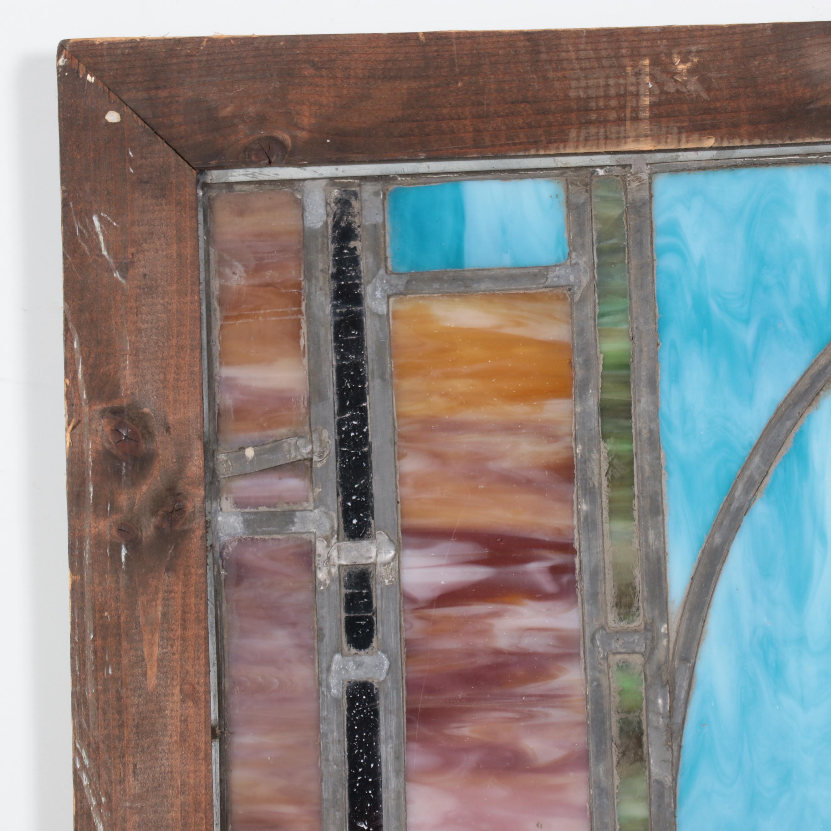Art Nouveau Style Stained Glass Panel