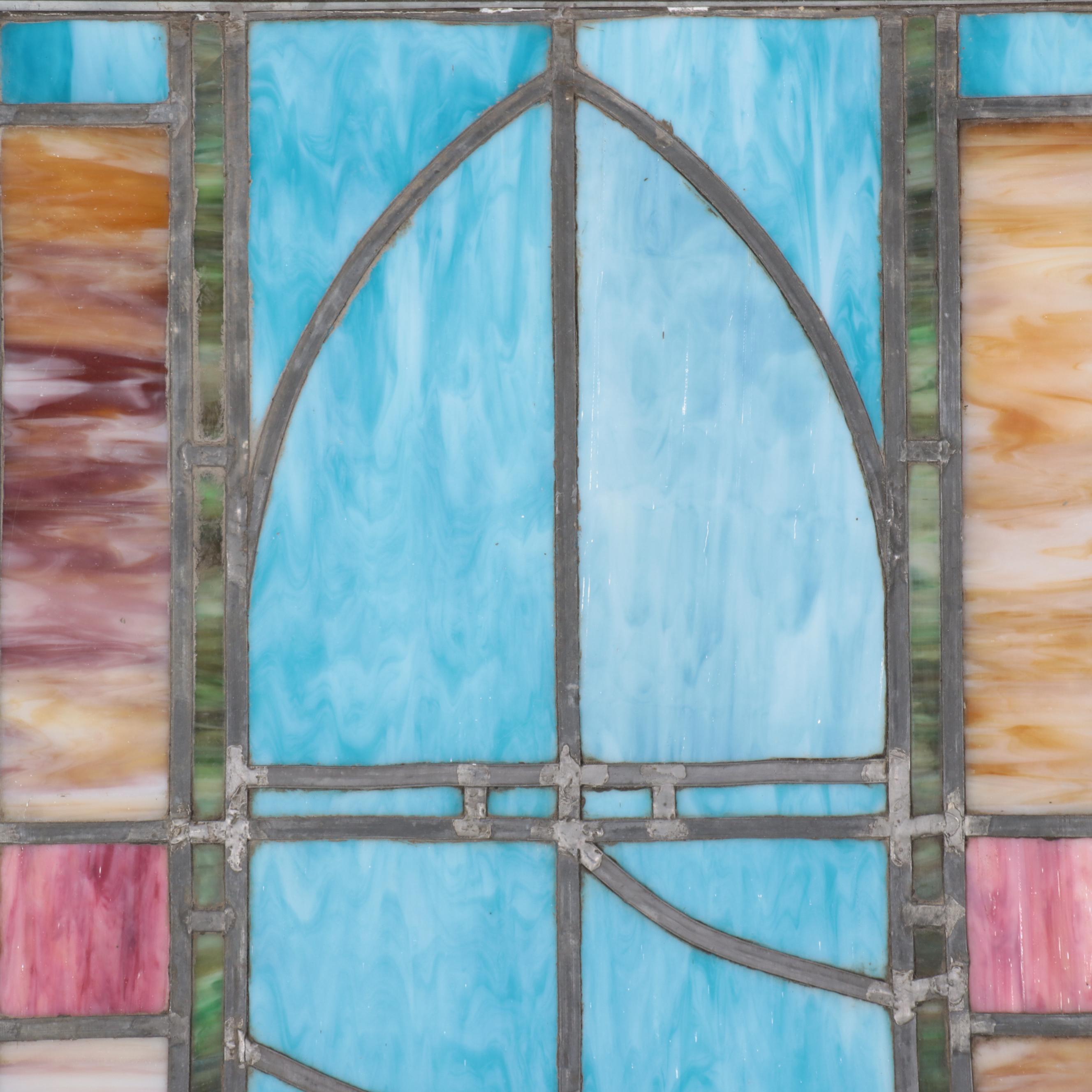 Art Nouveau Style Stained Glass Panel