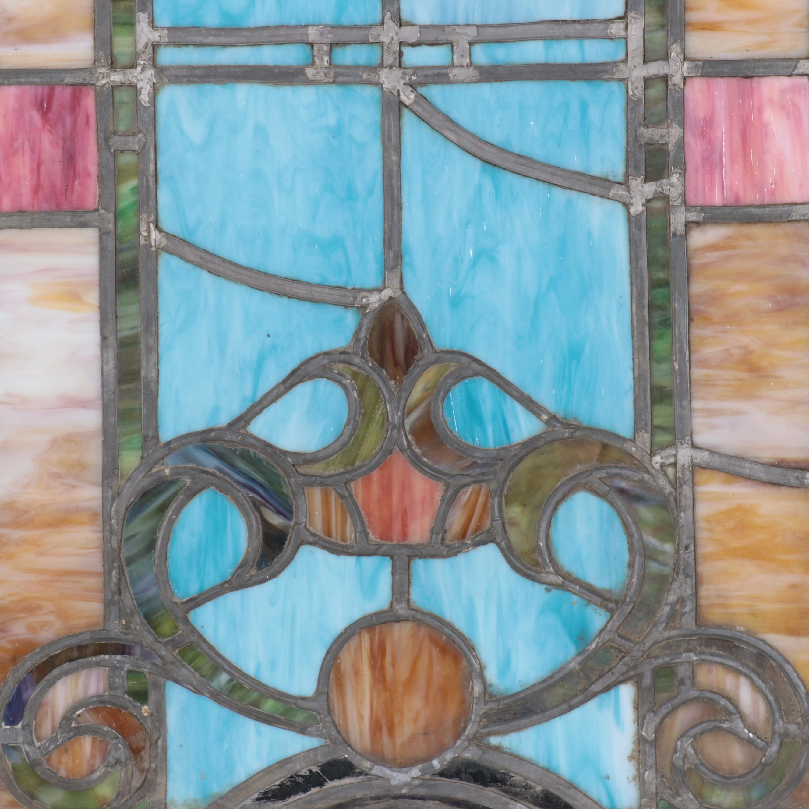 Art Nouveau Style Stained Glass Panel