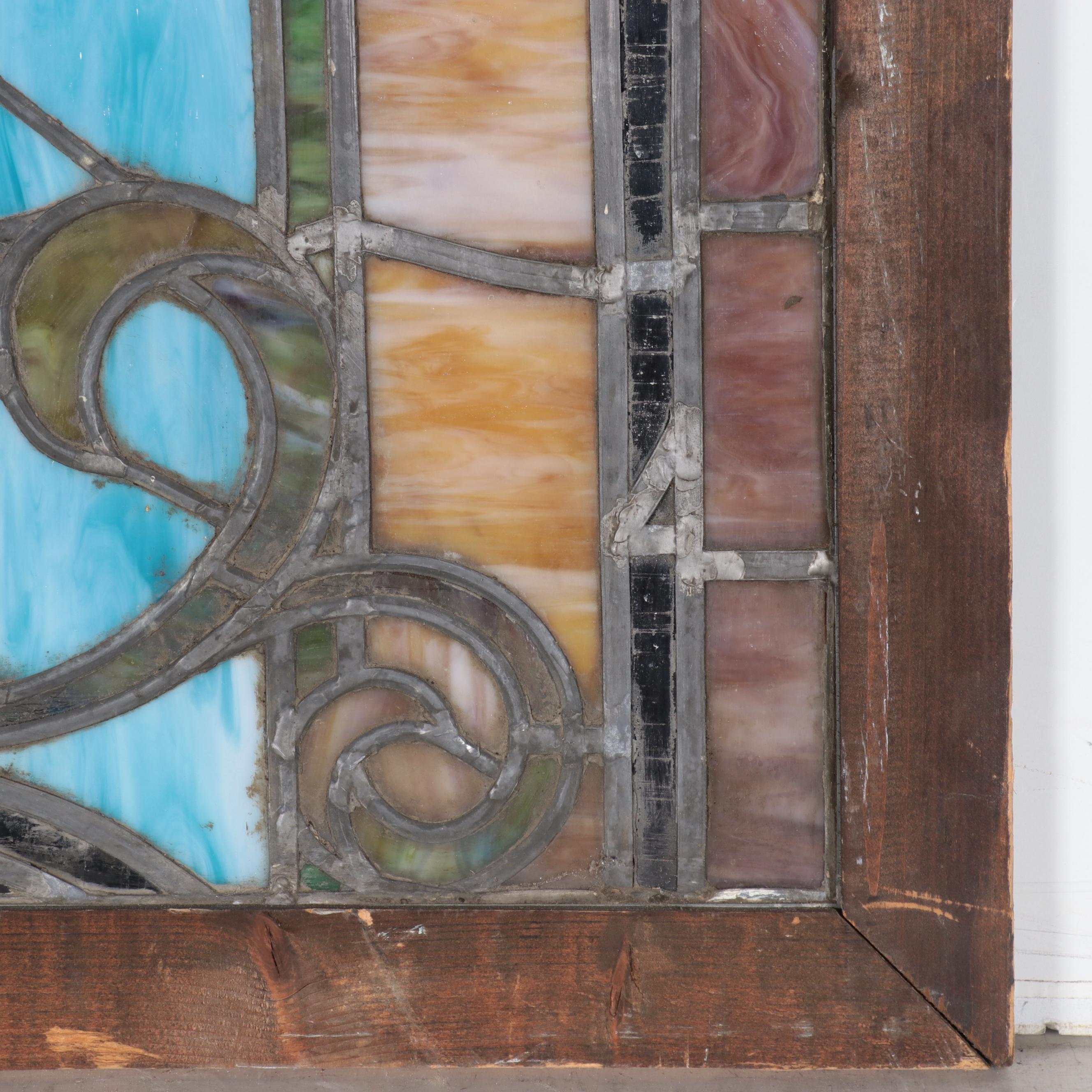 Art Nouveau Style Stained Glass Panel