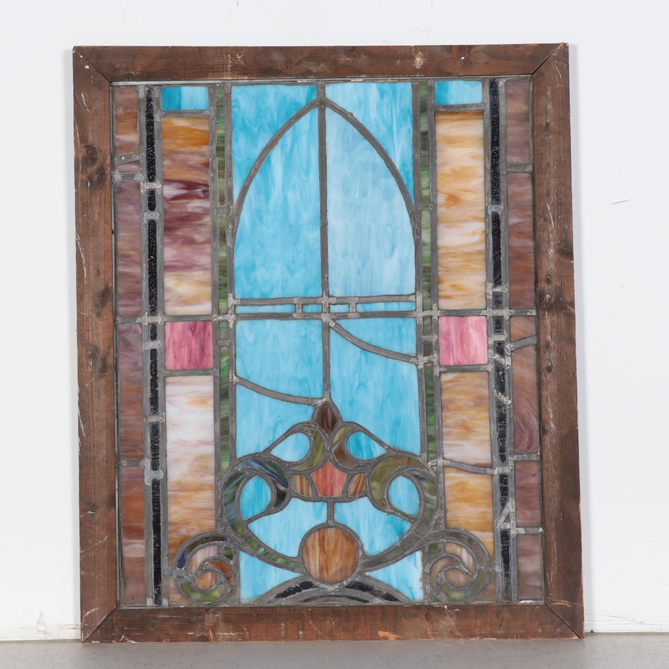 Art Nouveau Style Stained Glass Panel