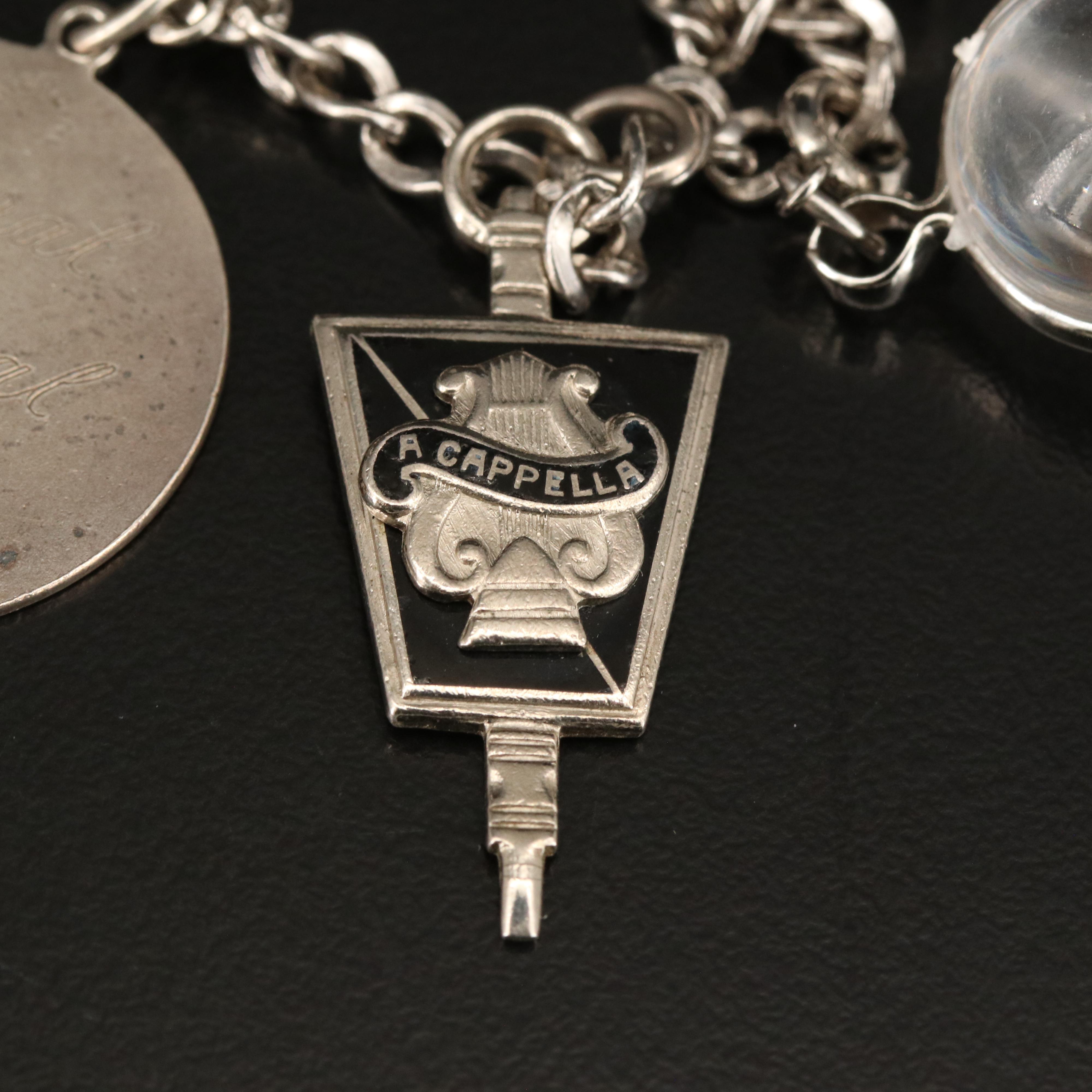 Sterling Charm Bracelets Including Aventurine, Glass Rock Crystal Quartz