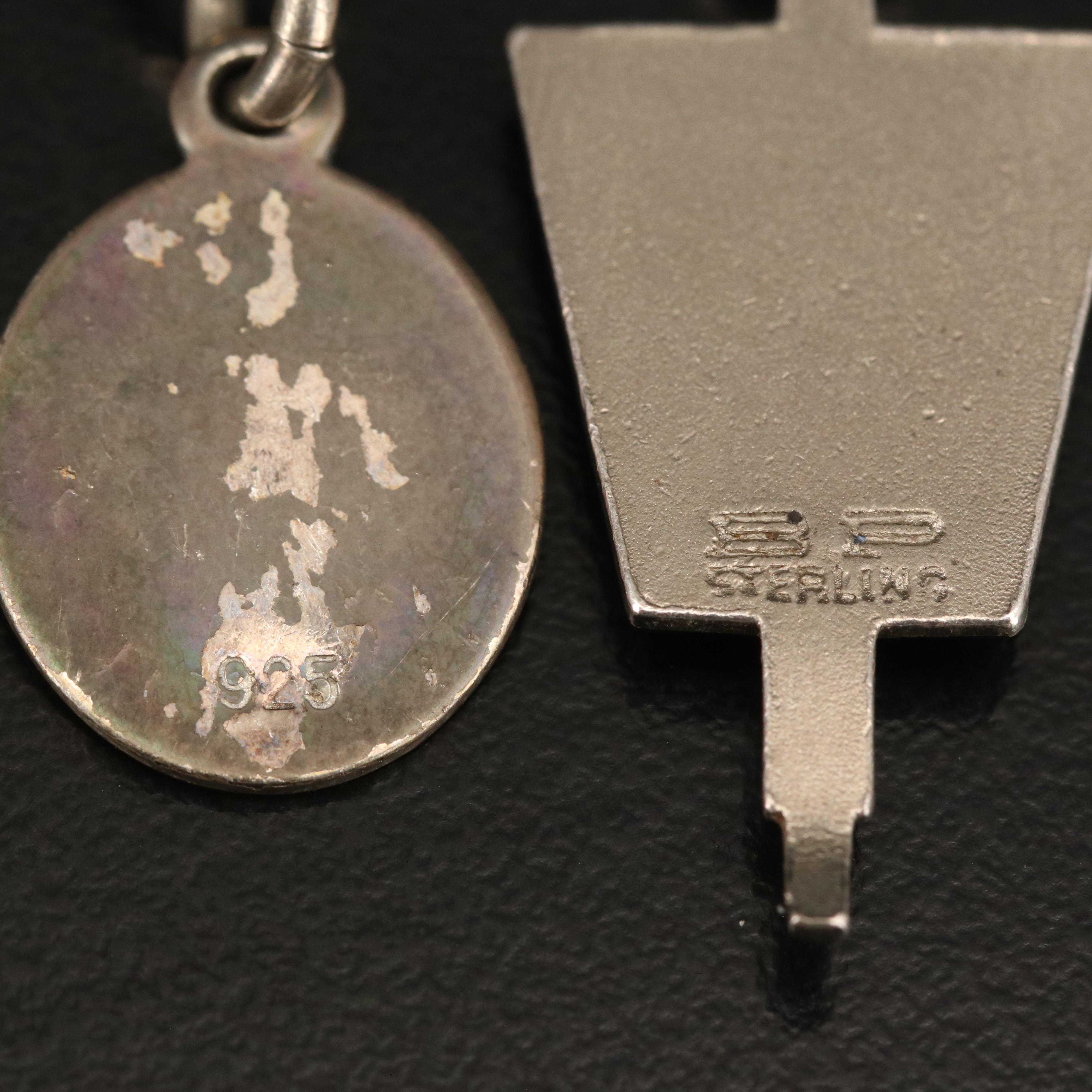 Sterling Charm Bracelets Including Aventurine, Glass Rock Crystal Quartz