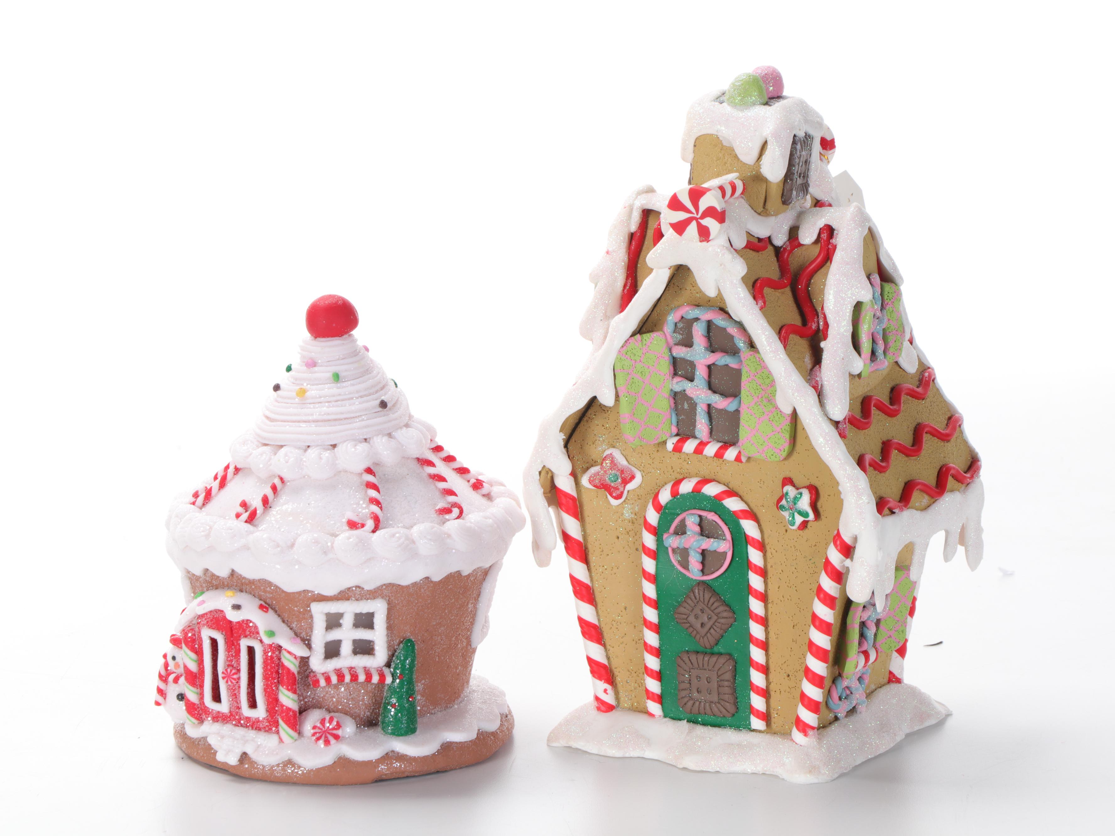 Artificial Table Top Trees with Other Christmas Décor