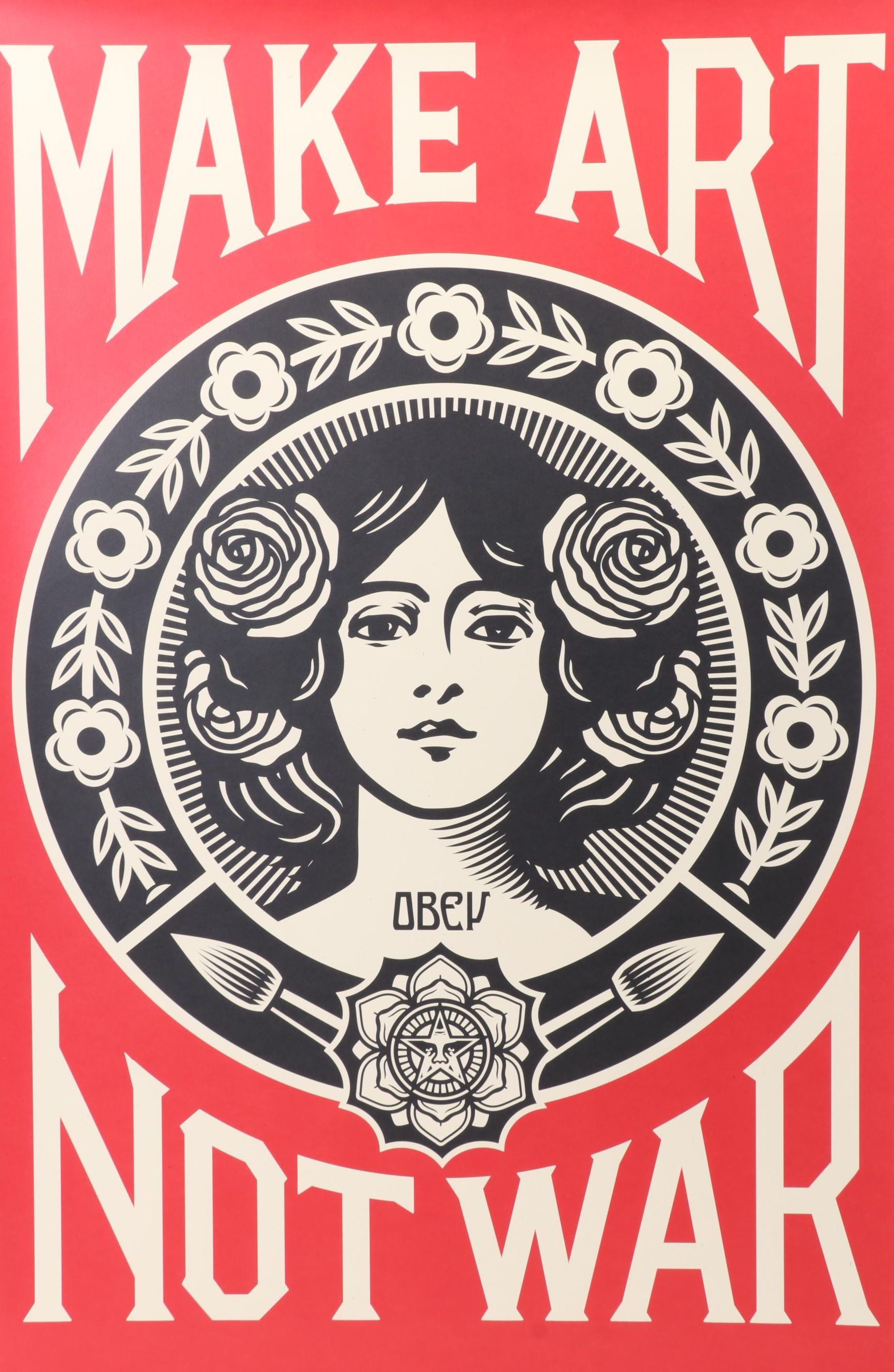 Shepard Fairey Offset Print "Make Art Not War," 2022