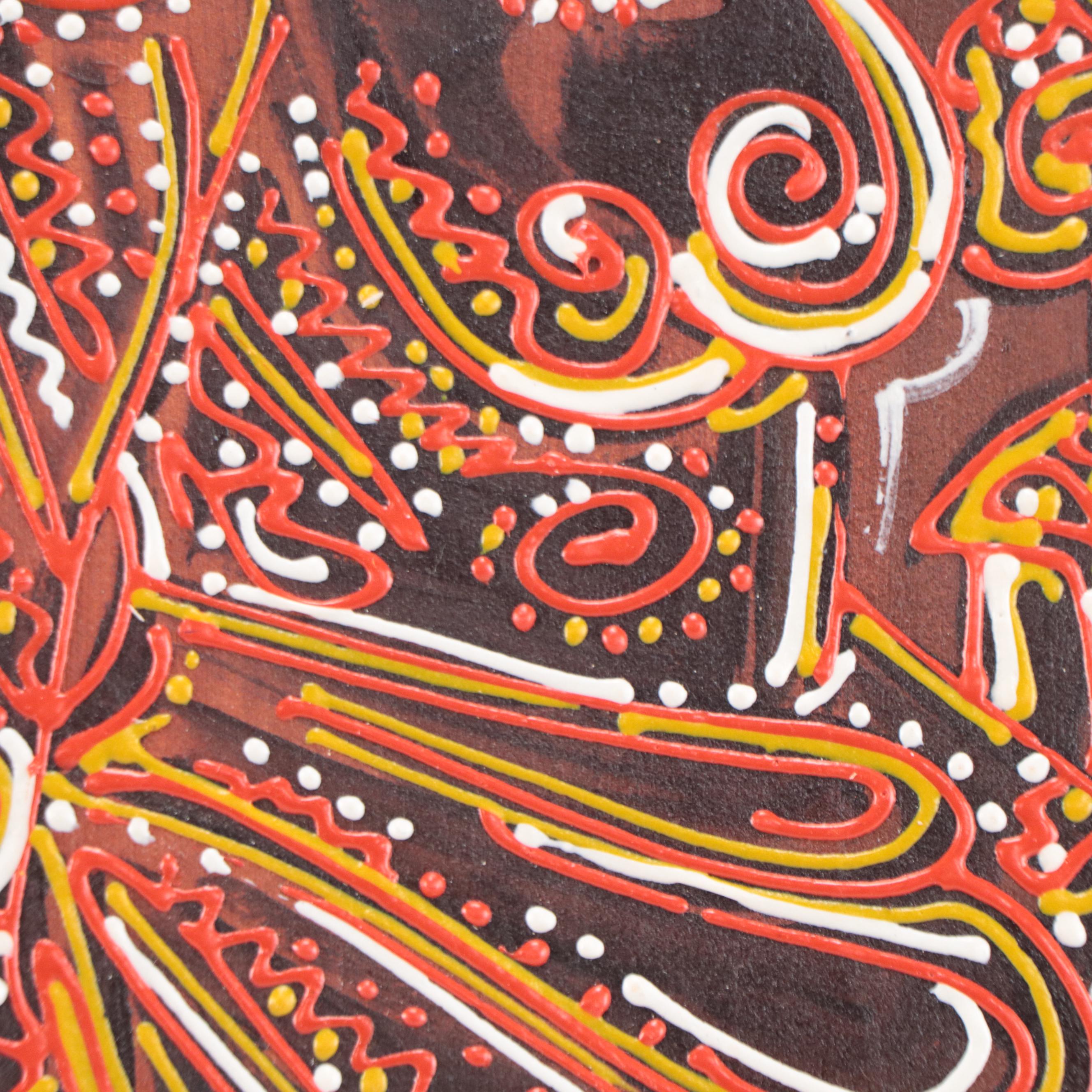 Bayo Ogundele Figural Mixed Media Painting "Marketers," 2022