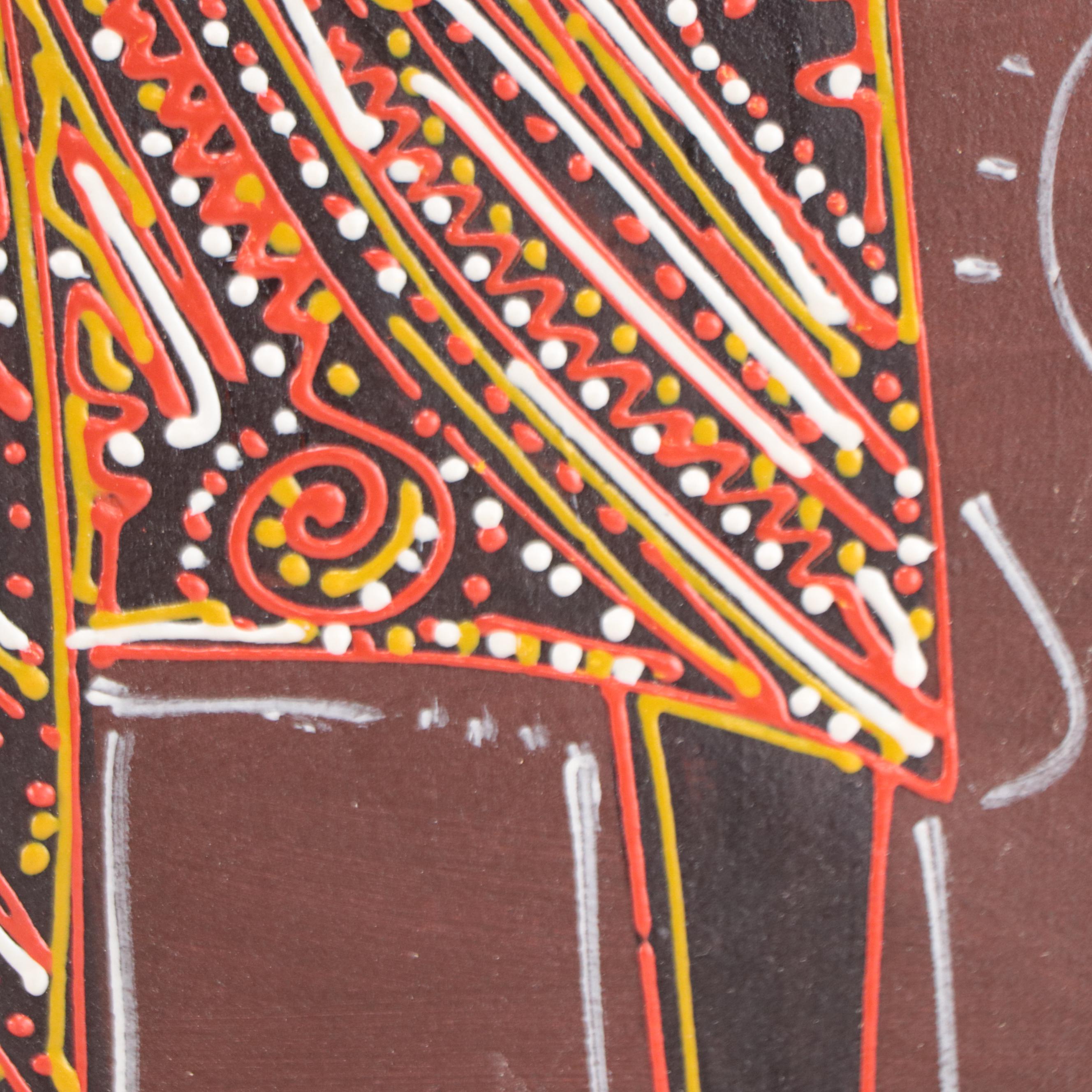 Bayo Ogundele Figural Mixed Media Painting "Marketers," 2022