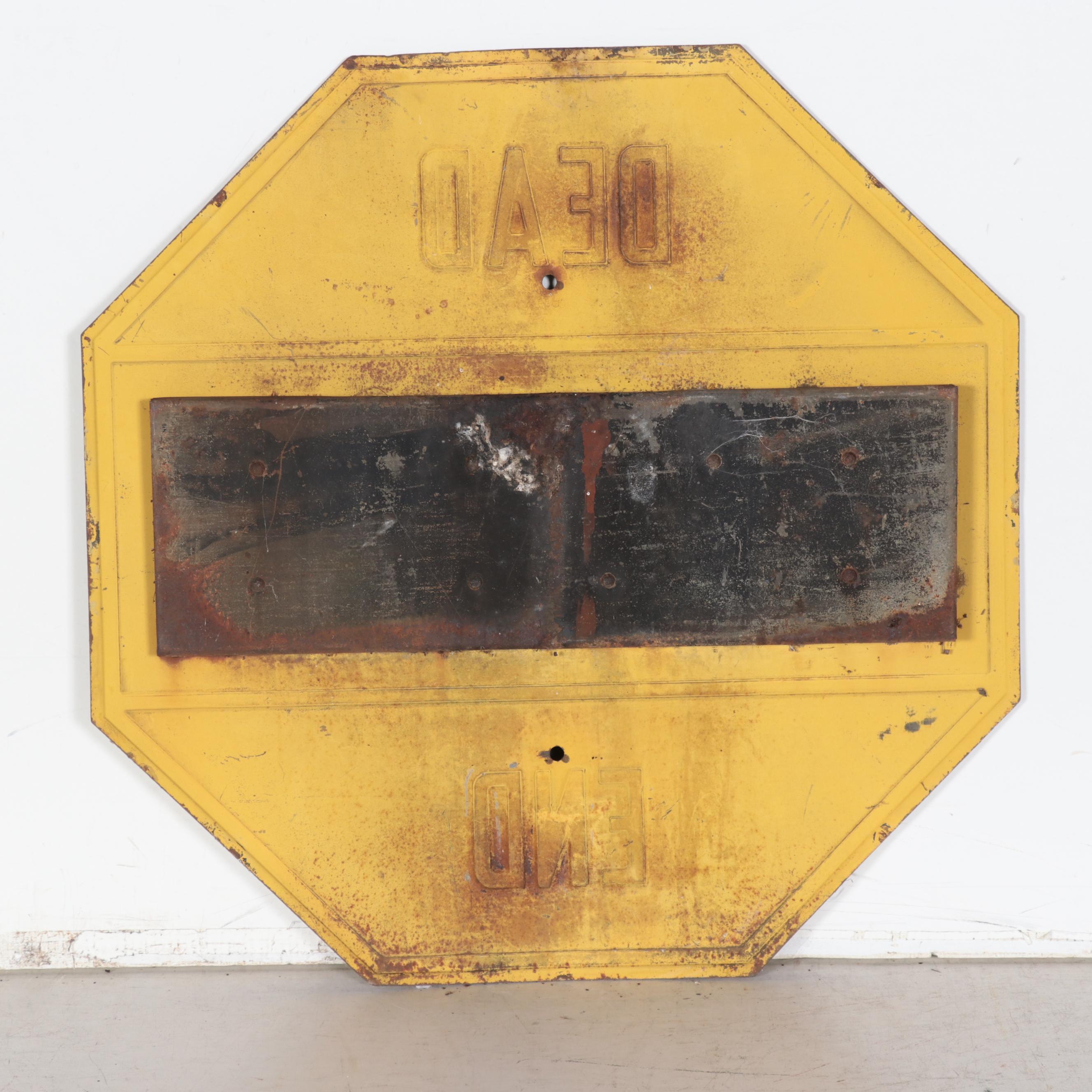 Dead End Stop Sign with Glass Marbles, 1950s