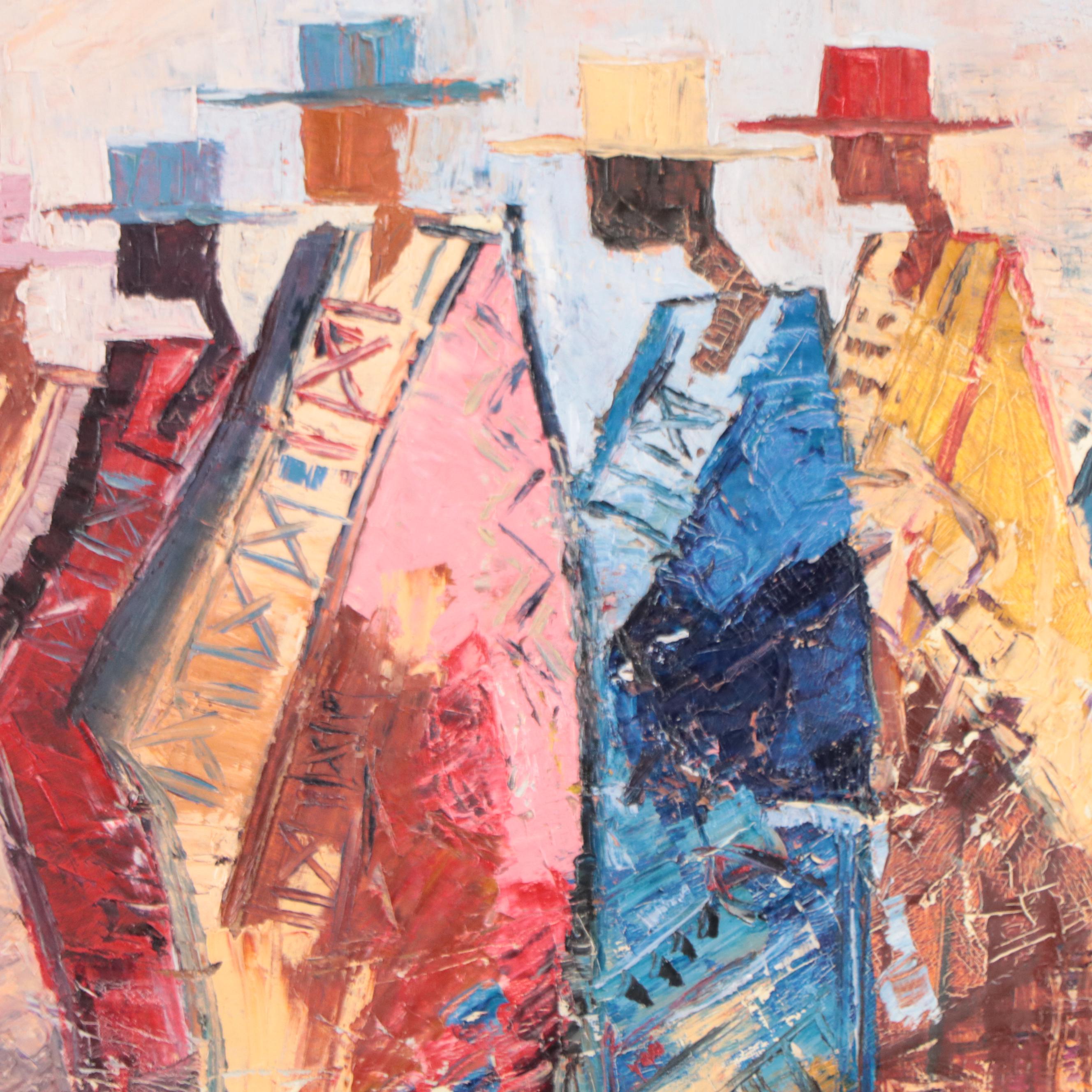 Bayo Ogundele Oil Painting "Elders," 2021