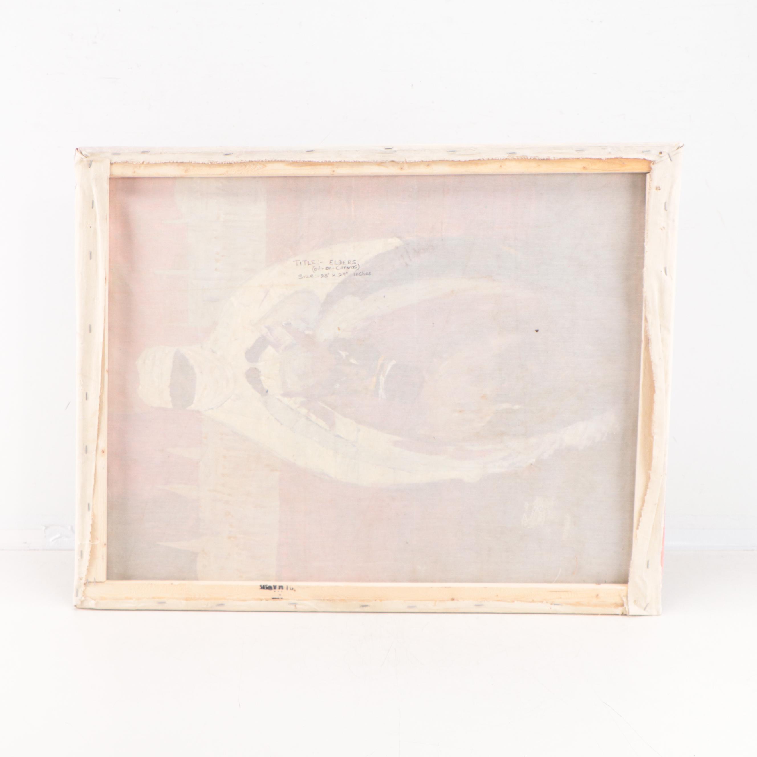 Bayo Ogundele Oil Painting "Elders," 2021