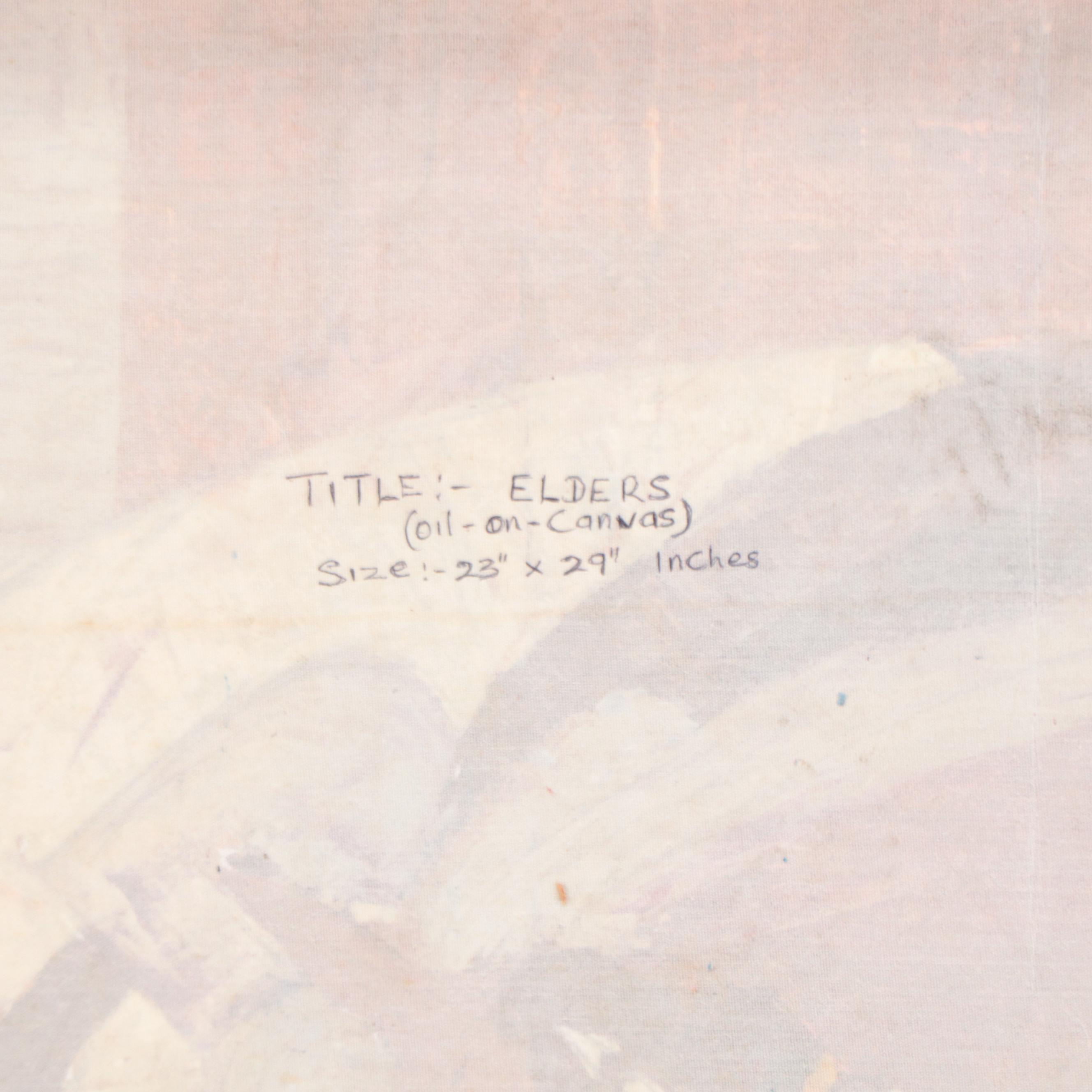 Bayo Ogundele Oil Painting "Elders," 2021