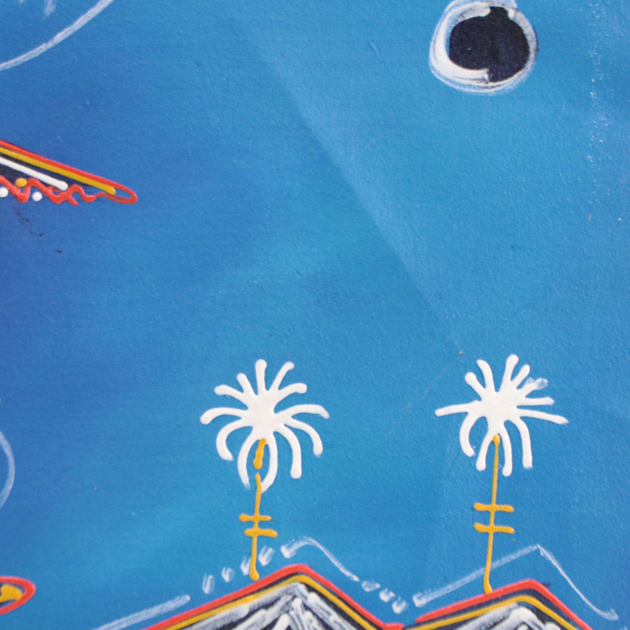 Bayo Ogundele Mixed Media Painting "Keke Elemu," 21st Century