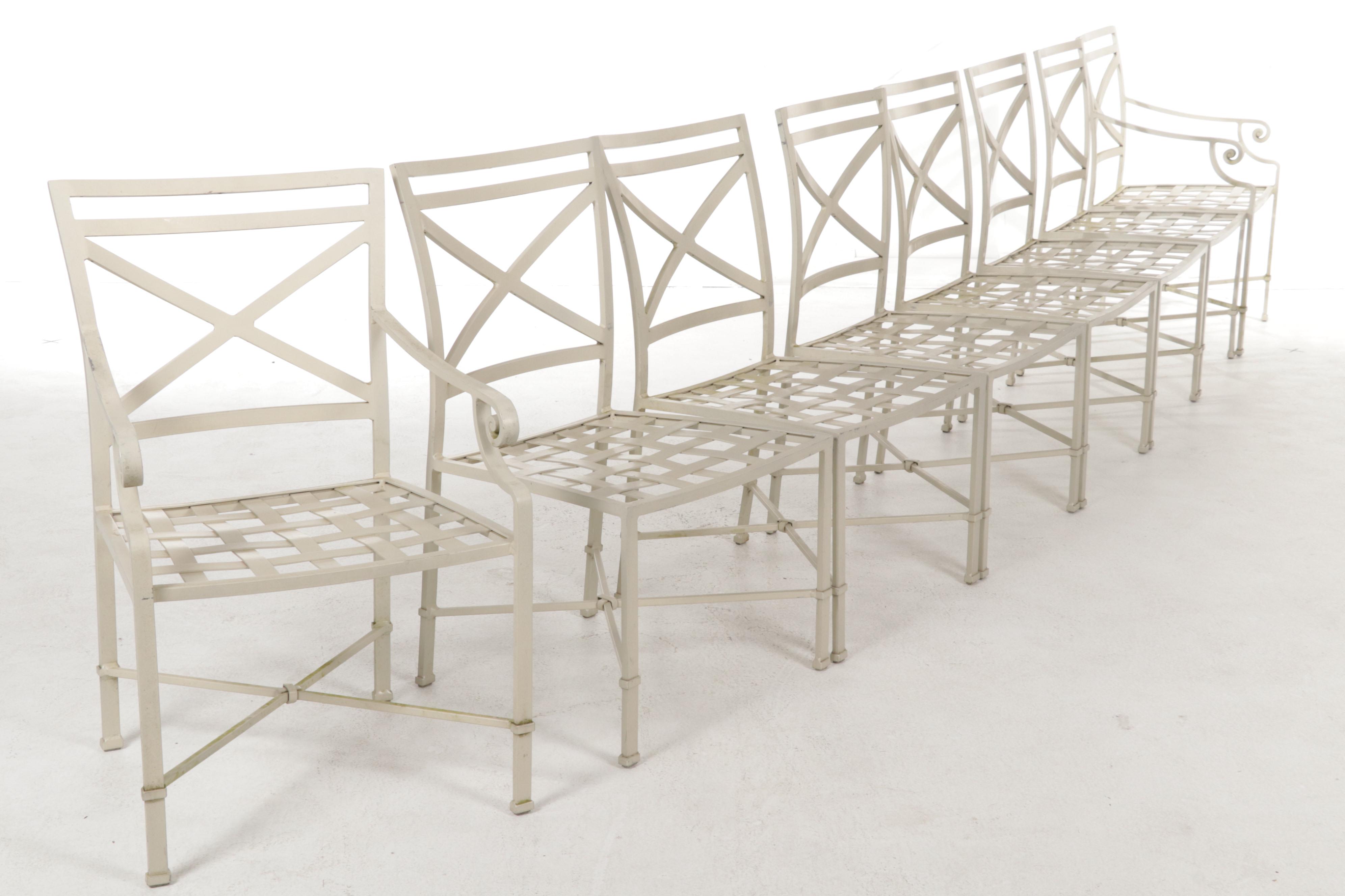 Brown Jordan Metal Patio Dining Table and Eight Chairs