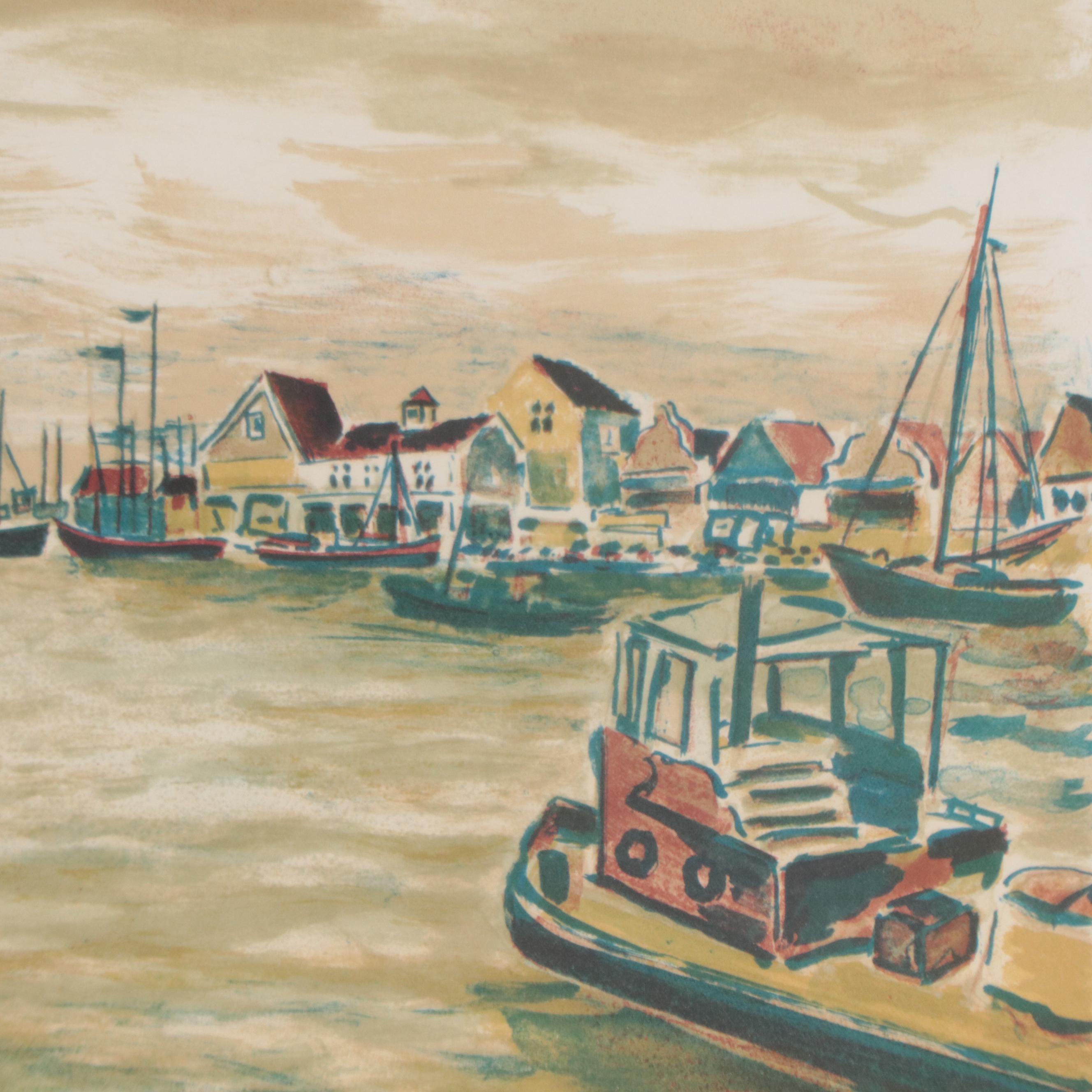 Maurice Boitel Lithograph of Marina