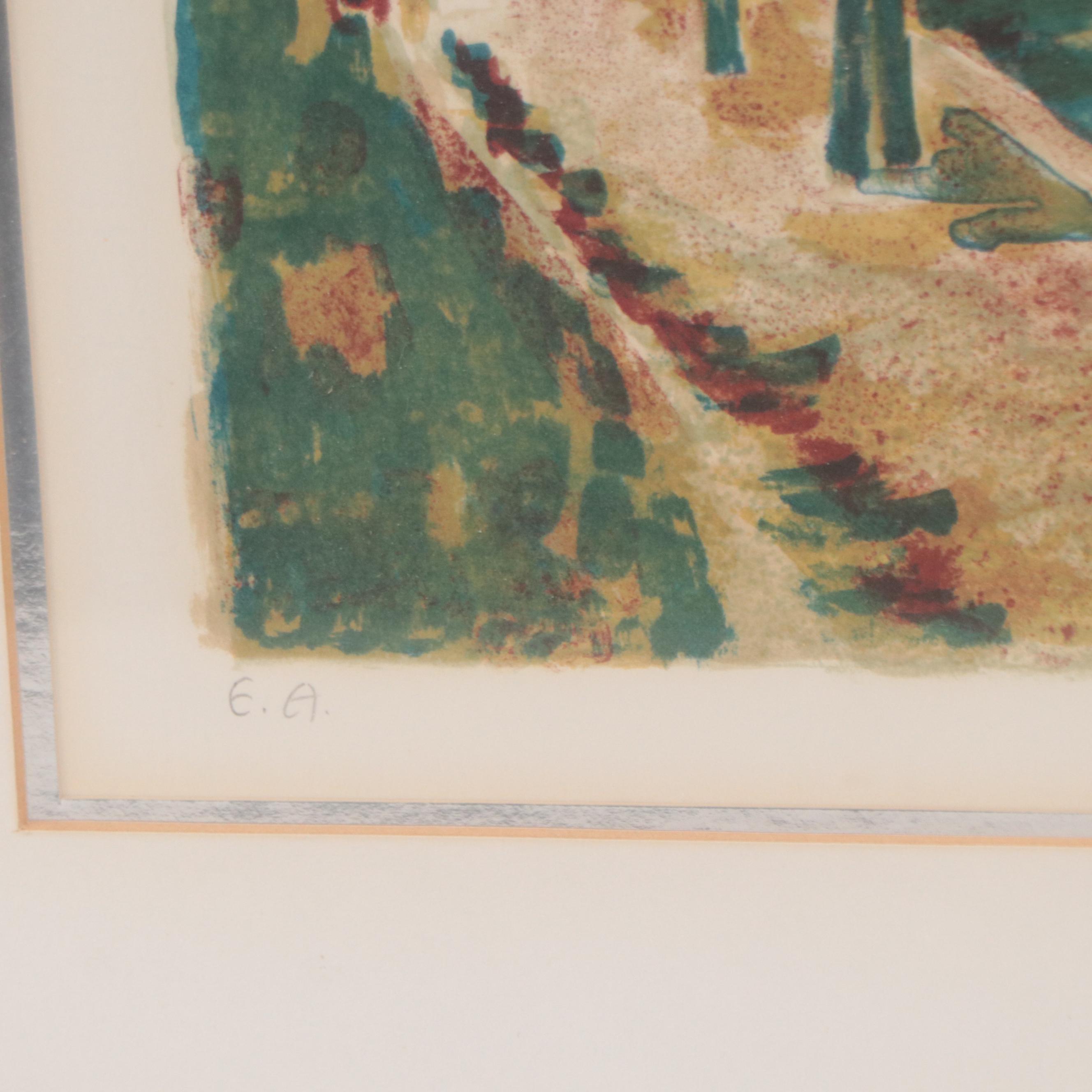 Maurice Boitel Lithograph of Marina