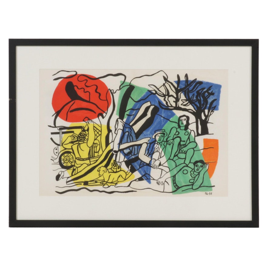 Double-Page Color Lithograph After Fernand Léger for "Derrière le Miroir," 1960