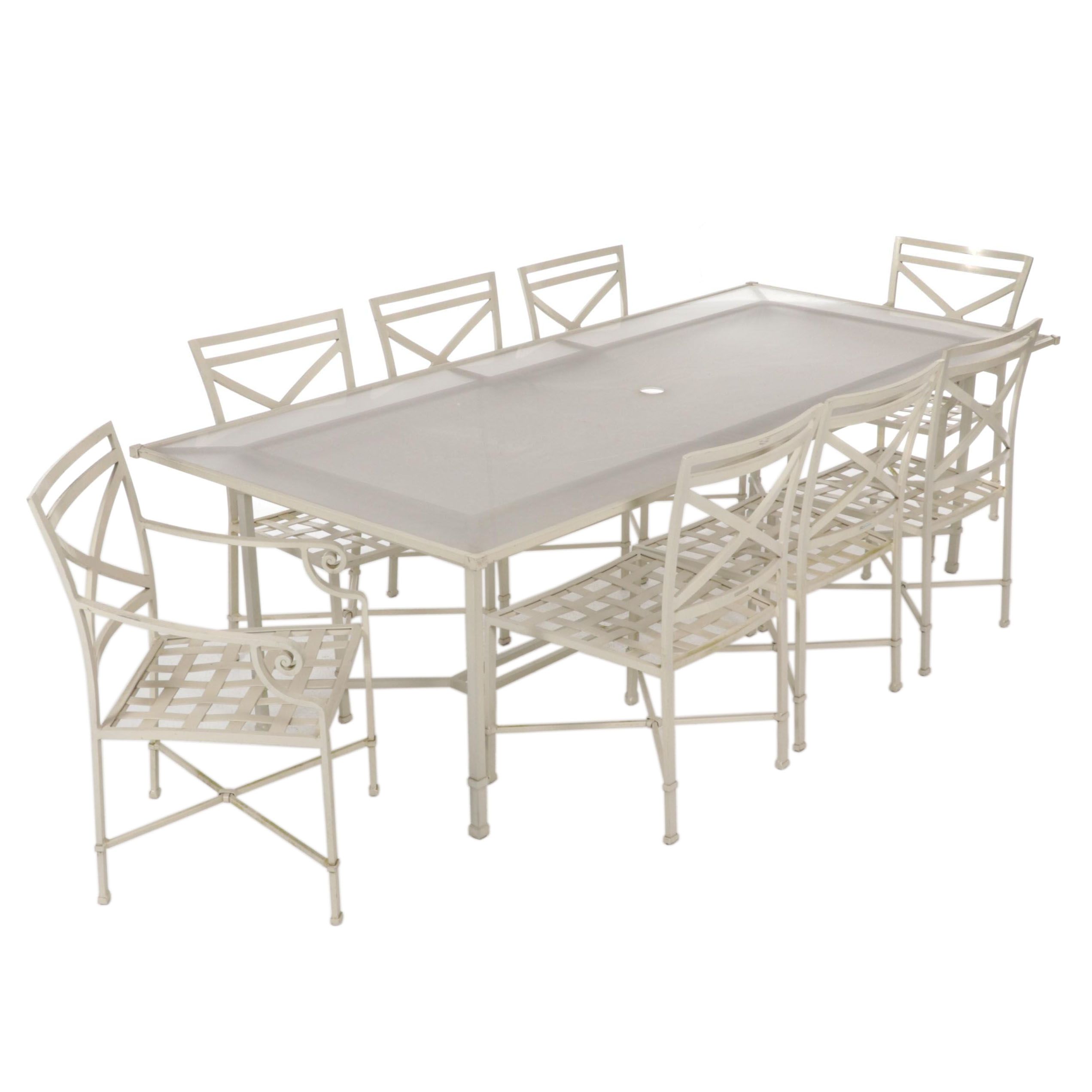 Brown Jordan Metal Patio Dining Table and Eight Chairs