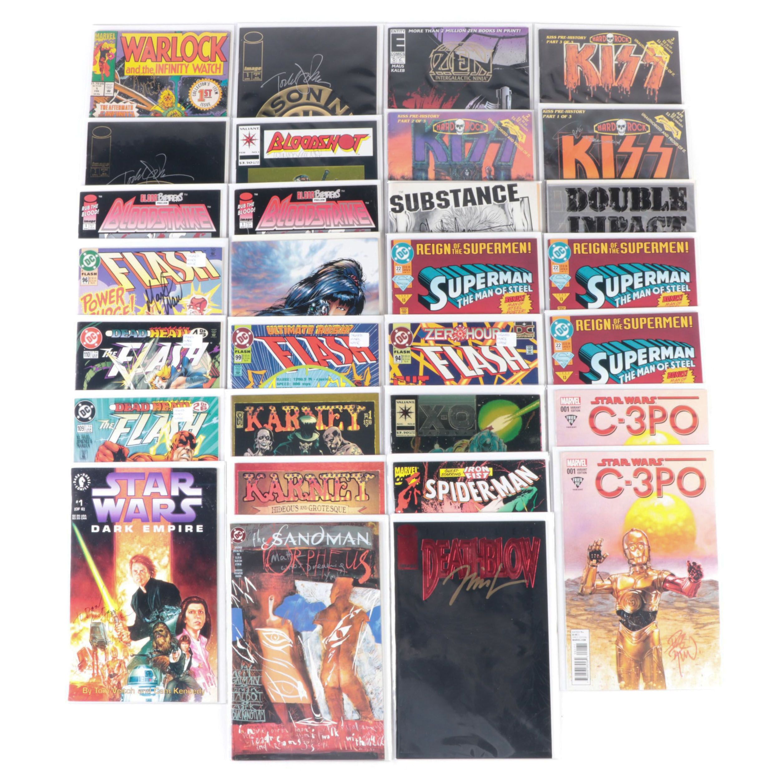 Signed Modern Age Comics with The Sandman, Star Wars, Deathblow and More