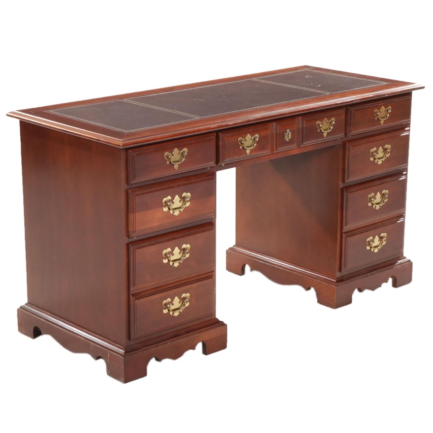 Broyhill George III Style Cherry Finished Desk, Late 20th Century