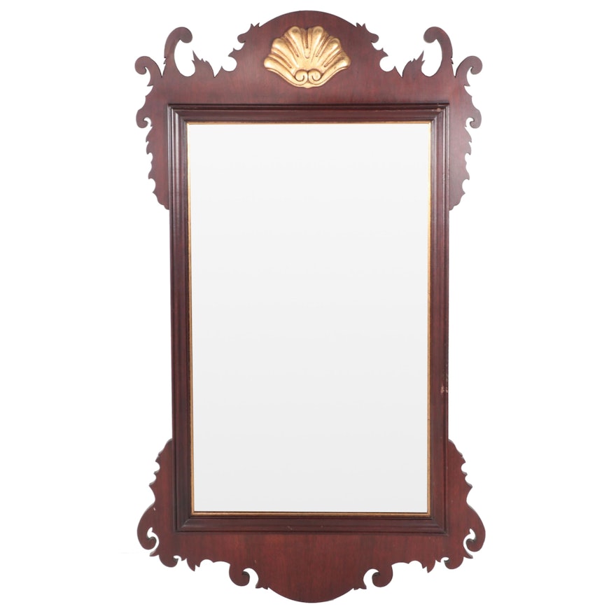 Chippendale Style Mahogany and Parcel-Gilt Wall Mirror, Mid-20th Century
