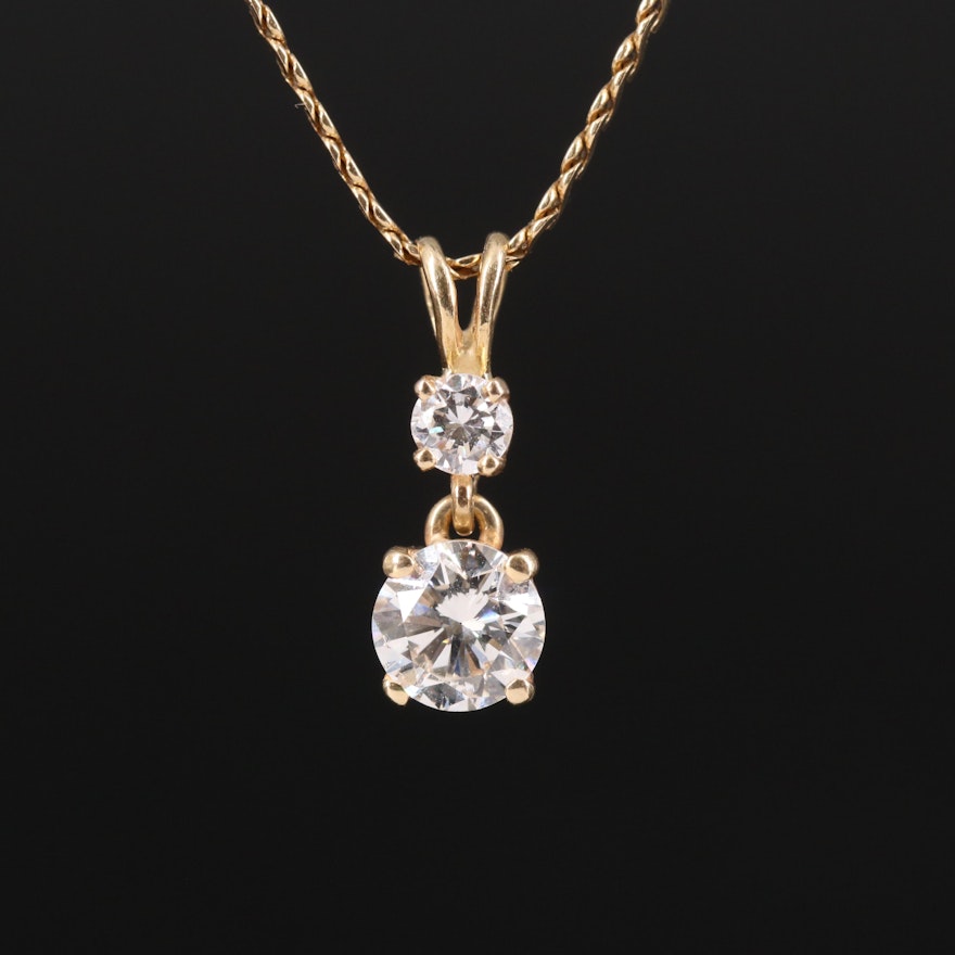 14K 0.48 CTW Diamond Pendant Necklace